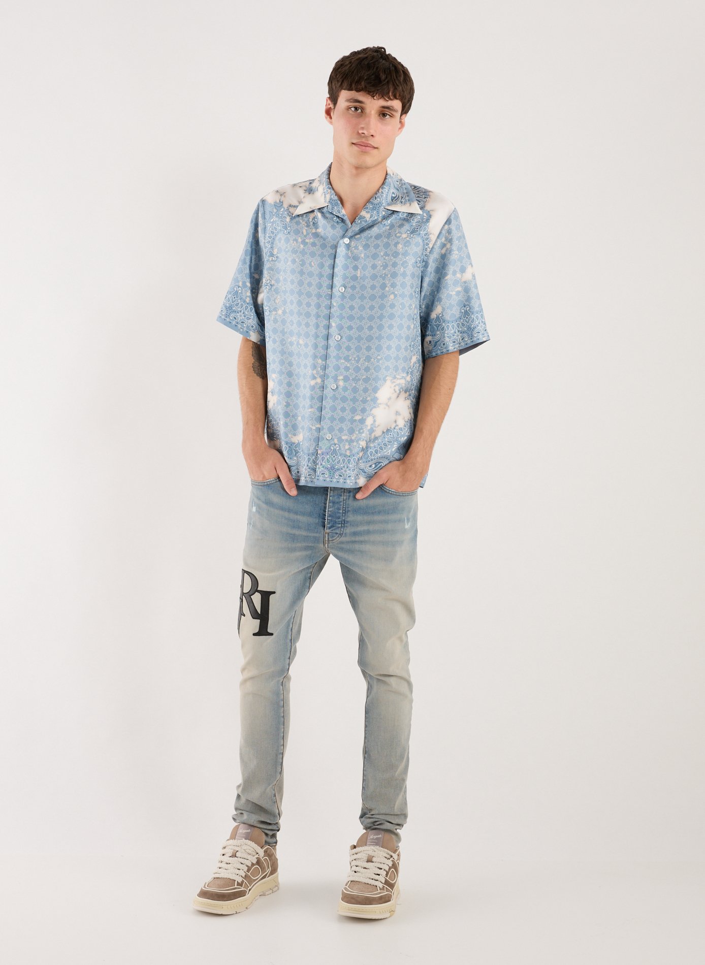 Chemise à motif AMIRI Bleu