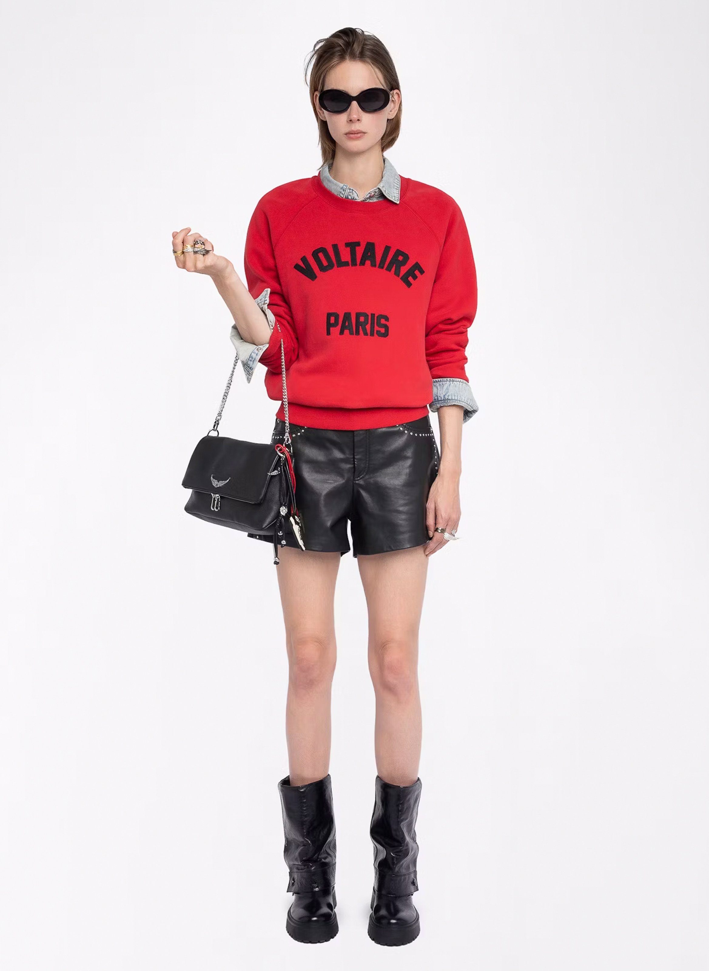 Sweat droit en coton mélangé upper ZADIG&VOLTAIRE Rouge