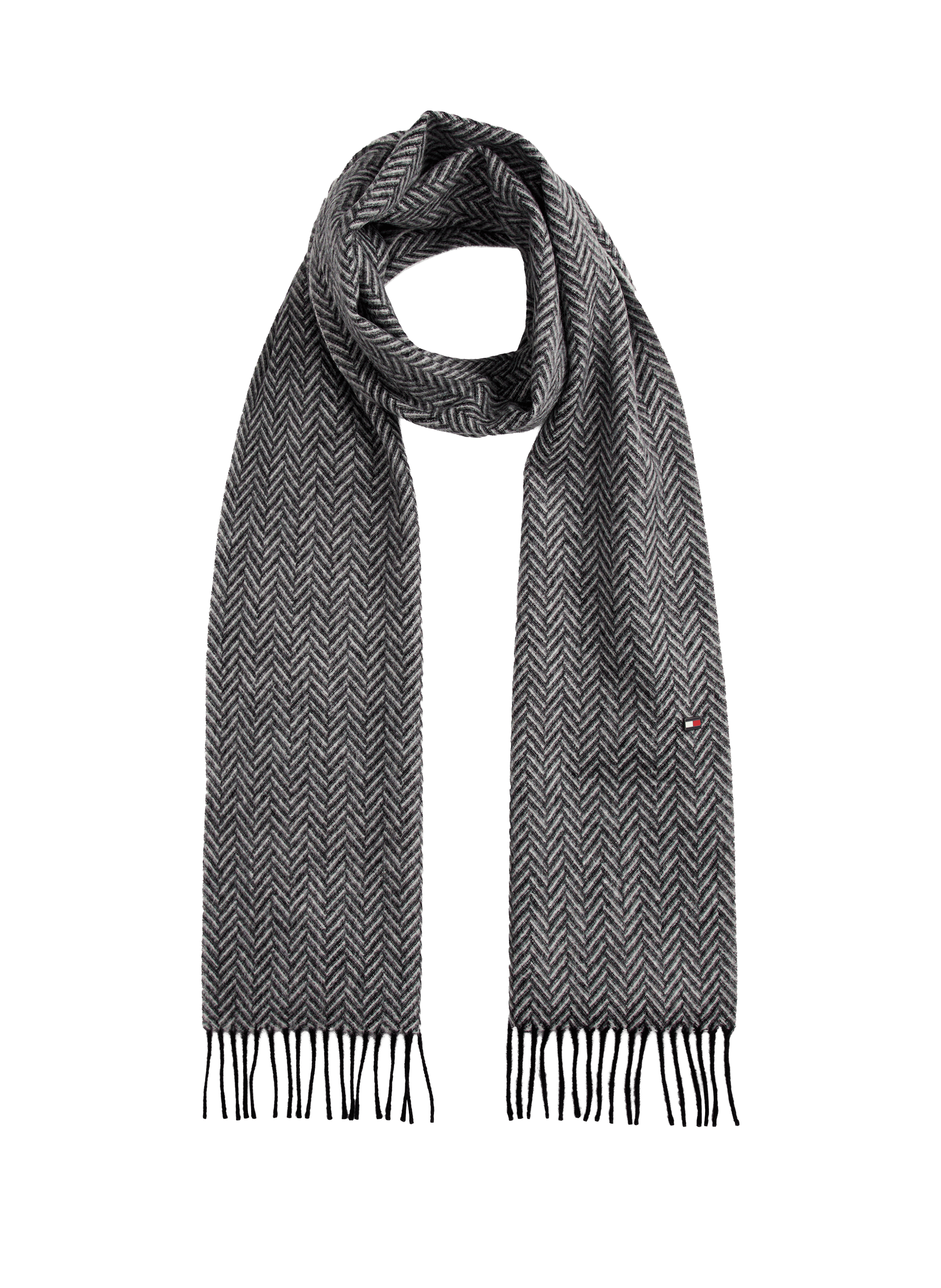 TOMMY HILFIGER Echarpe à chevrons en laine Gris