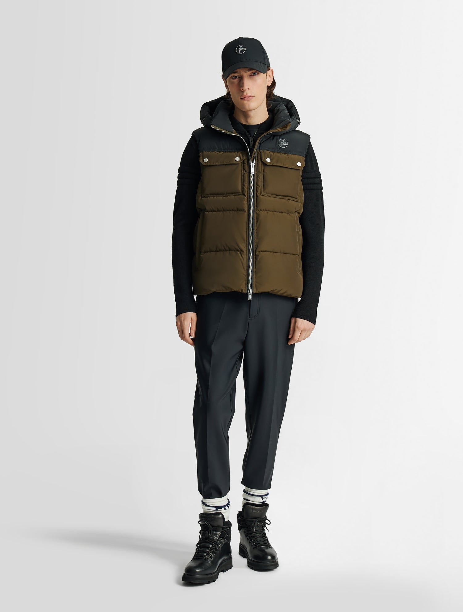 Veste sans manches yonox col capuche coupe regular FUSALP Marron