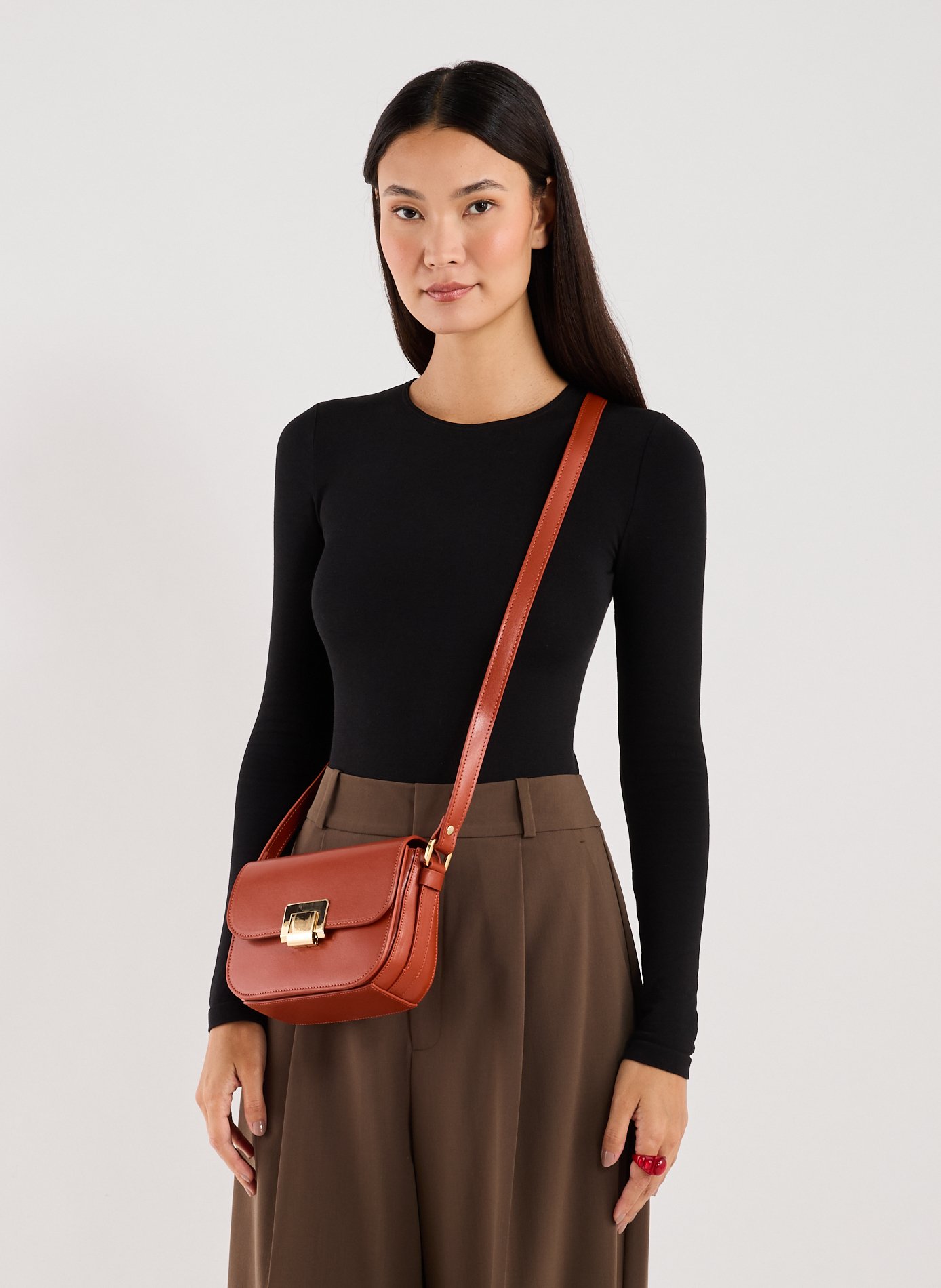 Sac bandoulière en cuir SAISON 1865 Orange