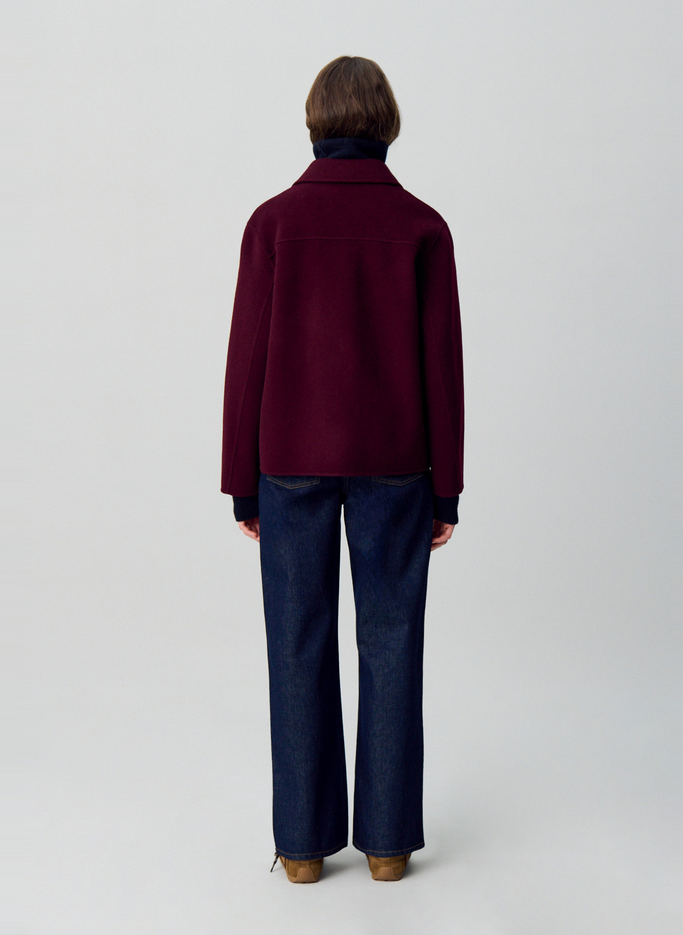 Veste col tailleur en laine mélangée gwendoline CLAUDIE PIERLOT Rouge