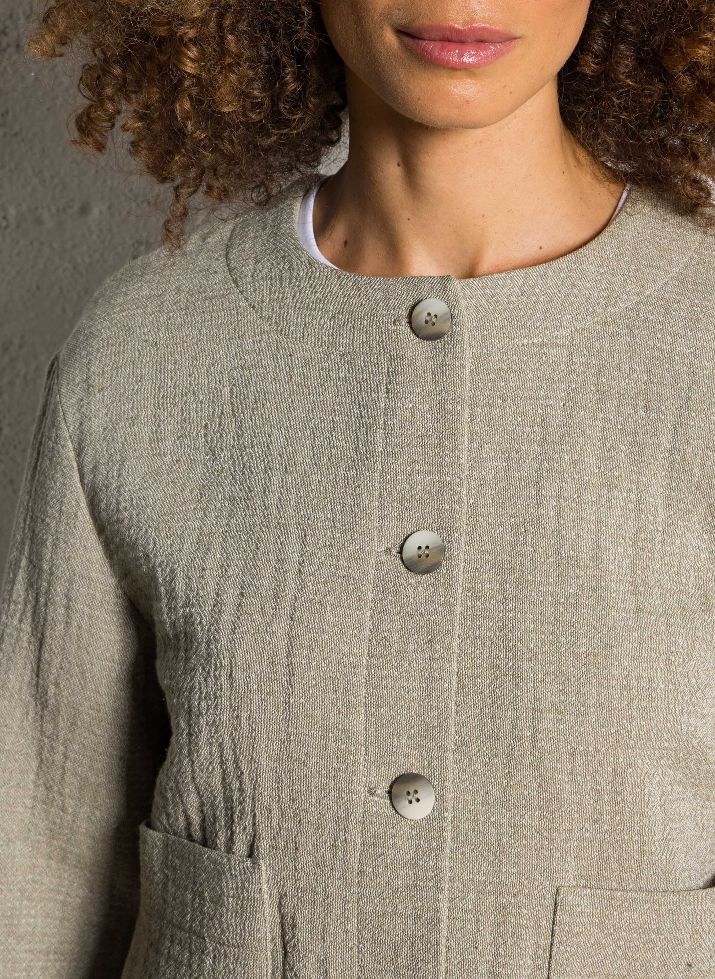 Veste courte boutonnée unie carmen MAISON 123 Vert