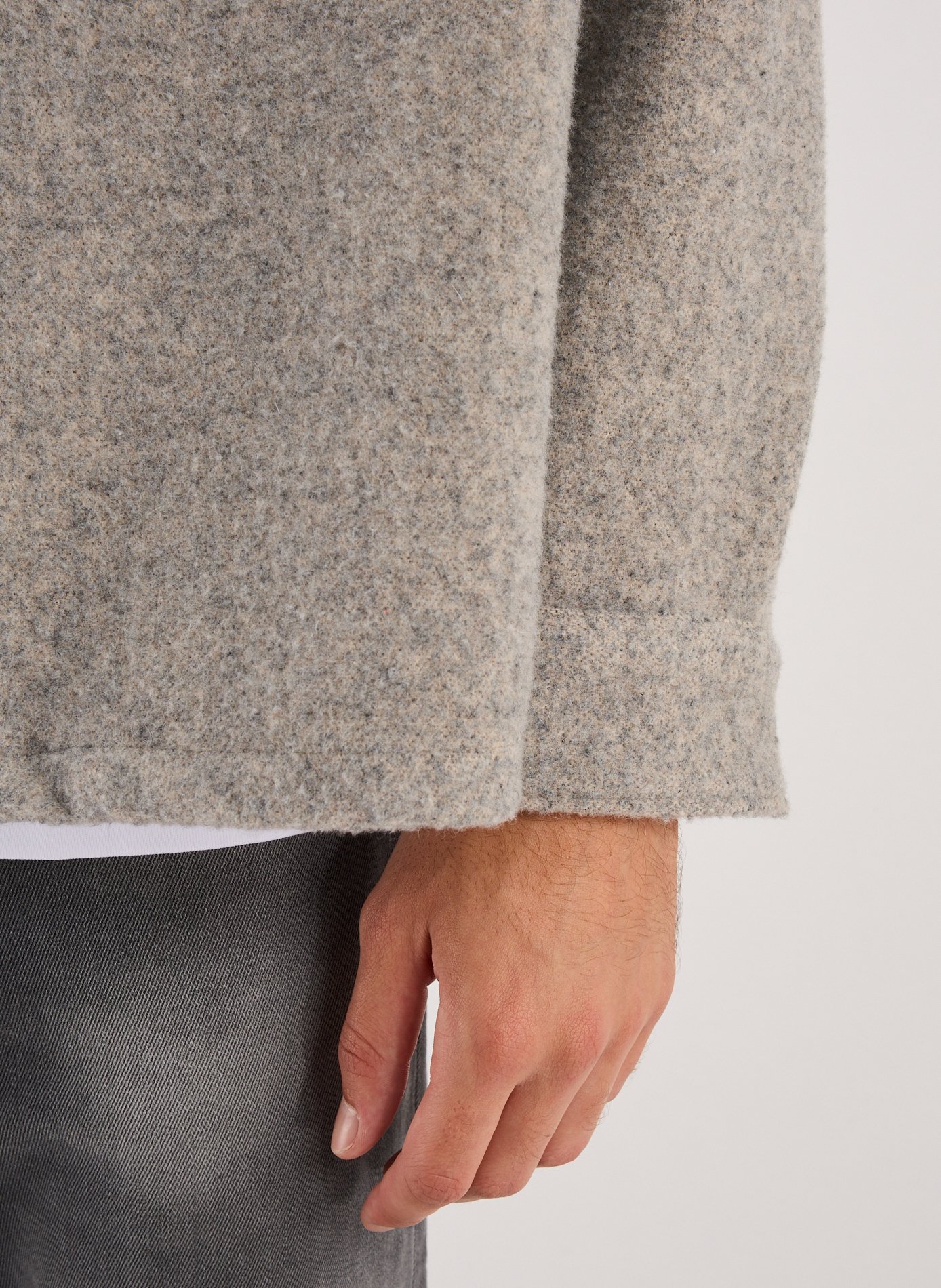 Chemise unie en laine mélangée SAMSOE SAMSOE Gris