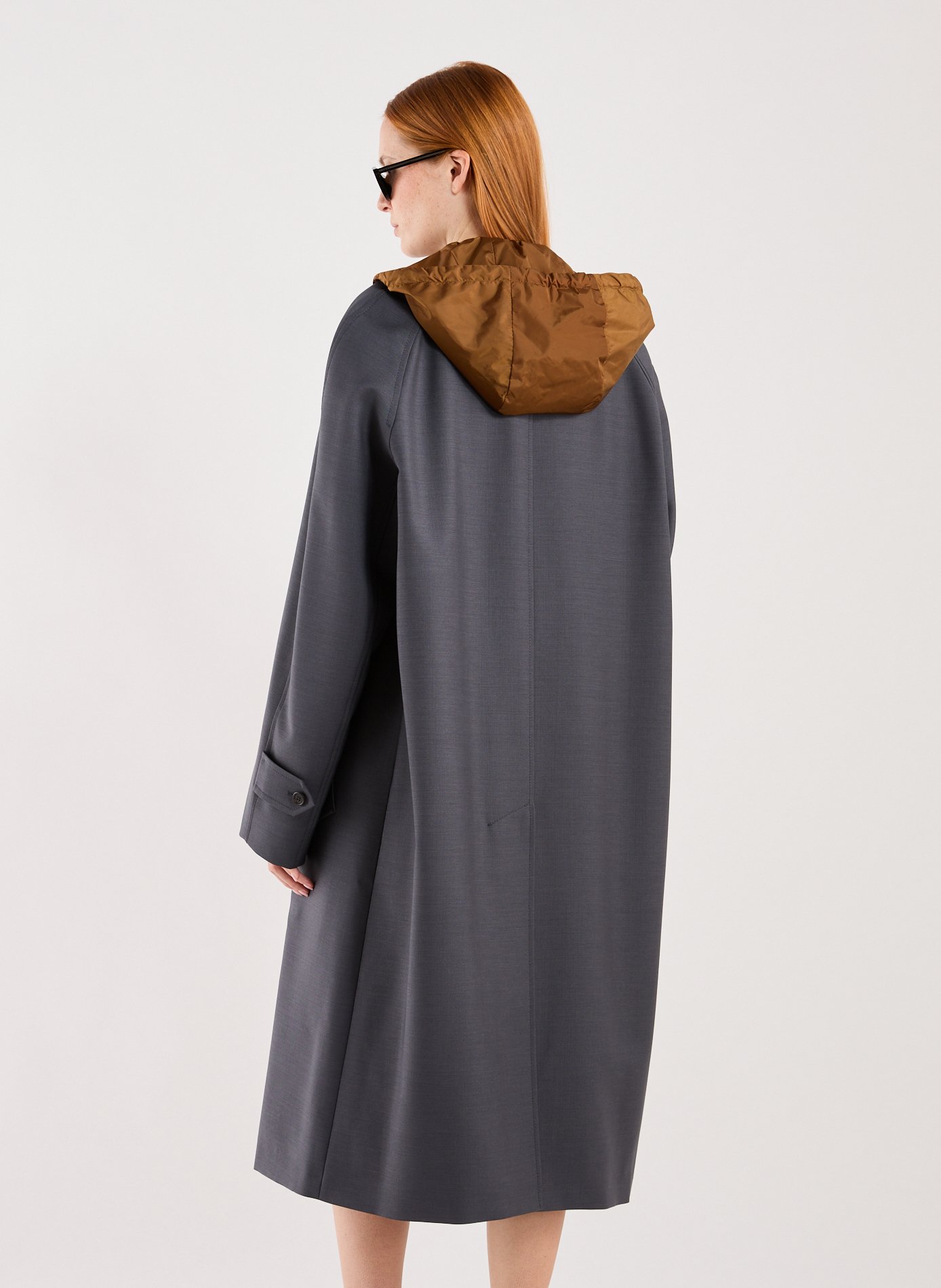 Manteau oversize col classique en laine MIU MIU Multicolore