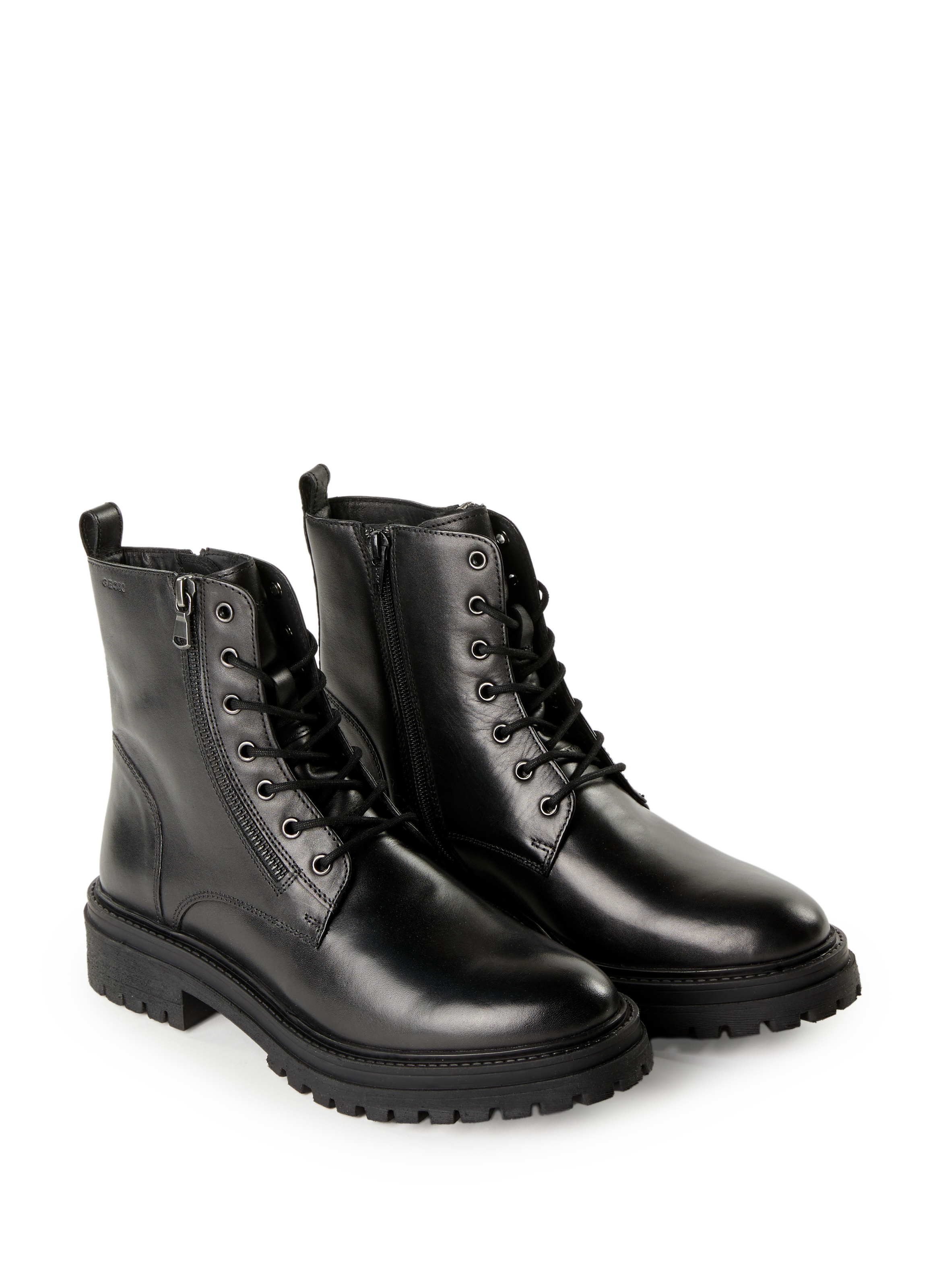 Iridea leather ankle boots GEOX Black