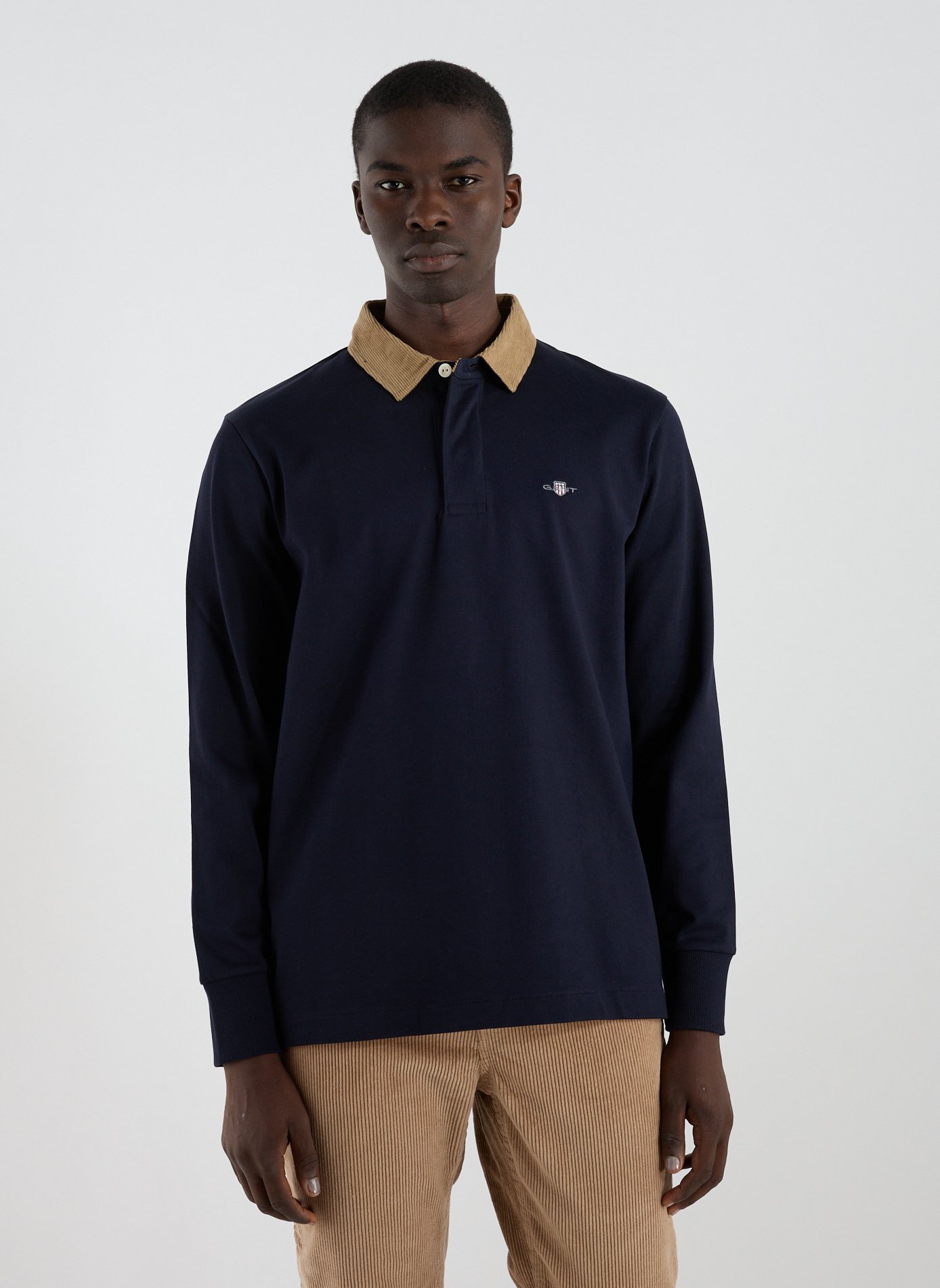 GANT Polo manches longues en coton Bleu