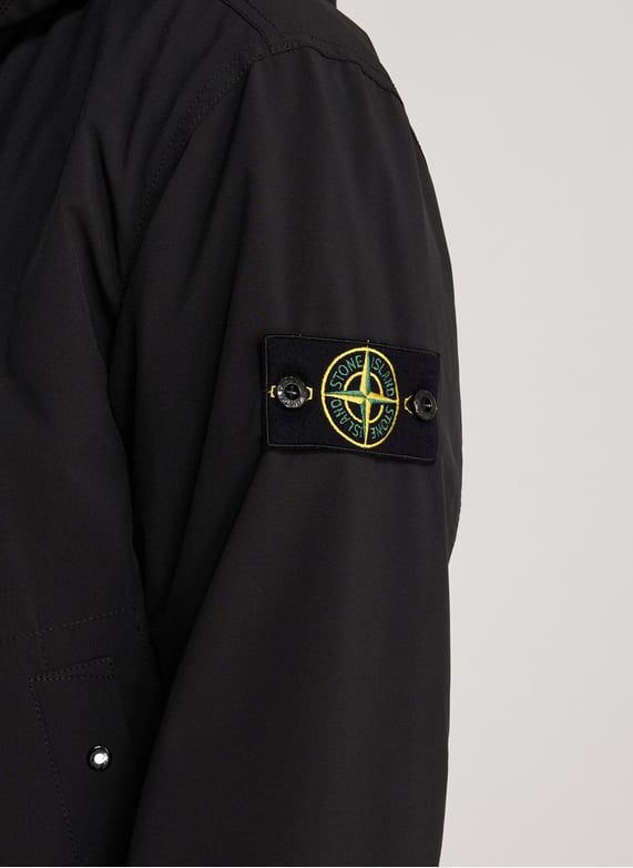 Veste droite à capuche | Noir by STONE ISLAND Veste droite à capuche Noir