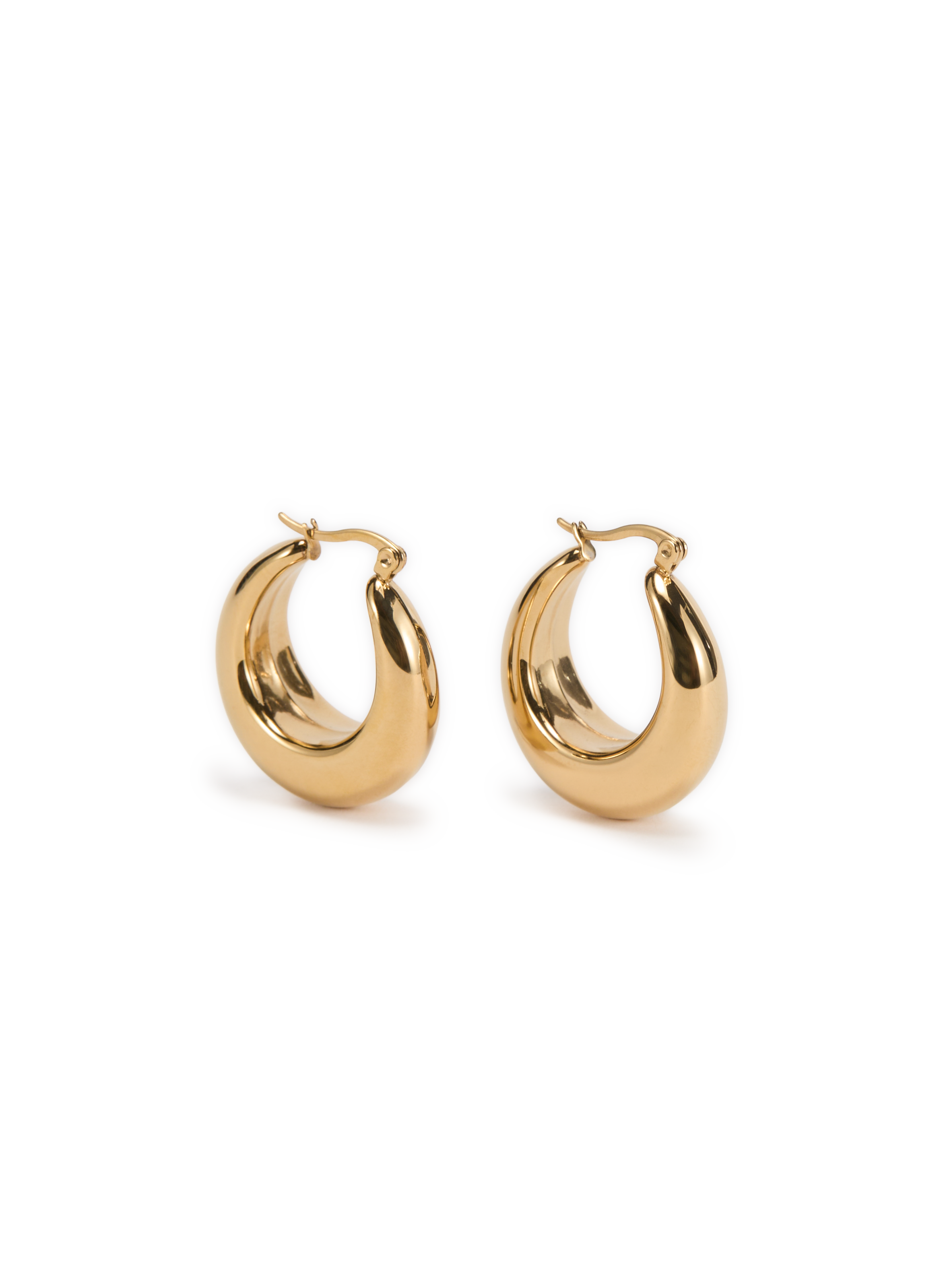 AU PRINTEMPS PARIS Large hoop earrings Golden