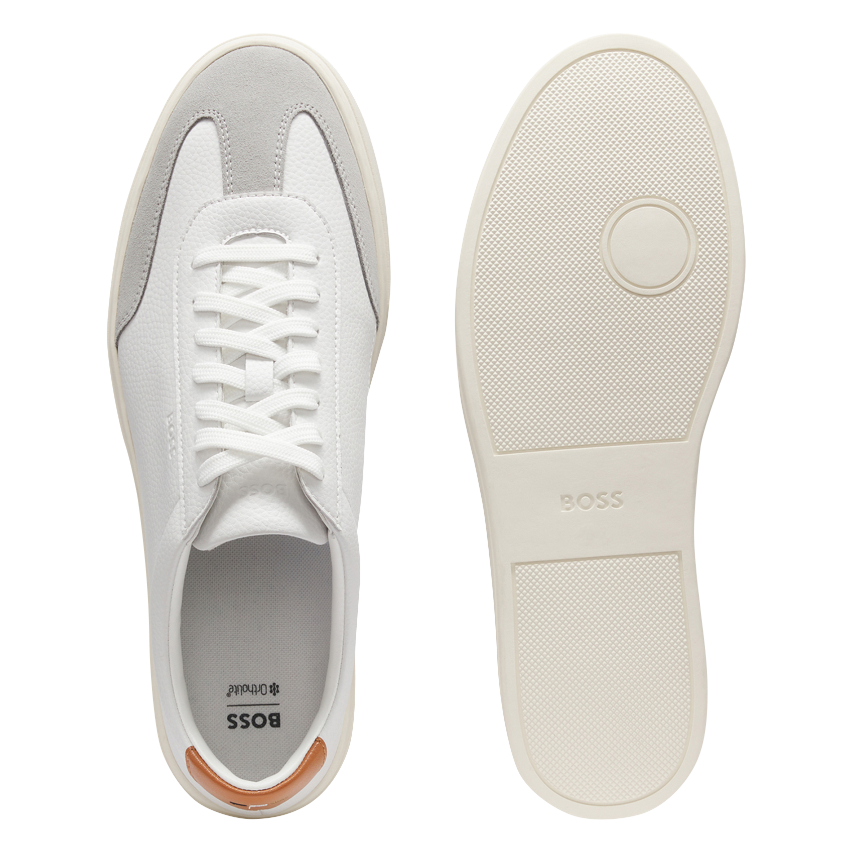 Baskets basses en cuir BOSS Beige