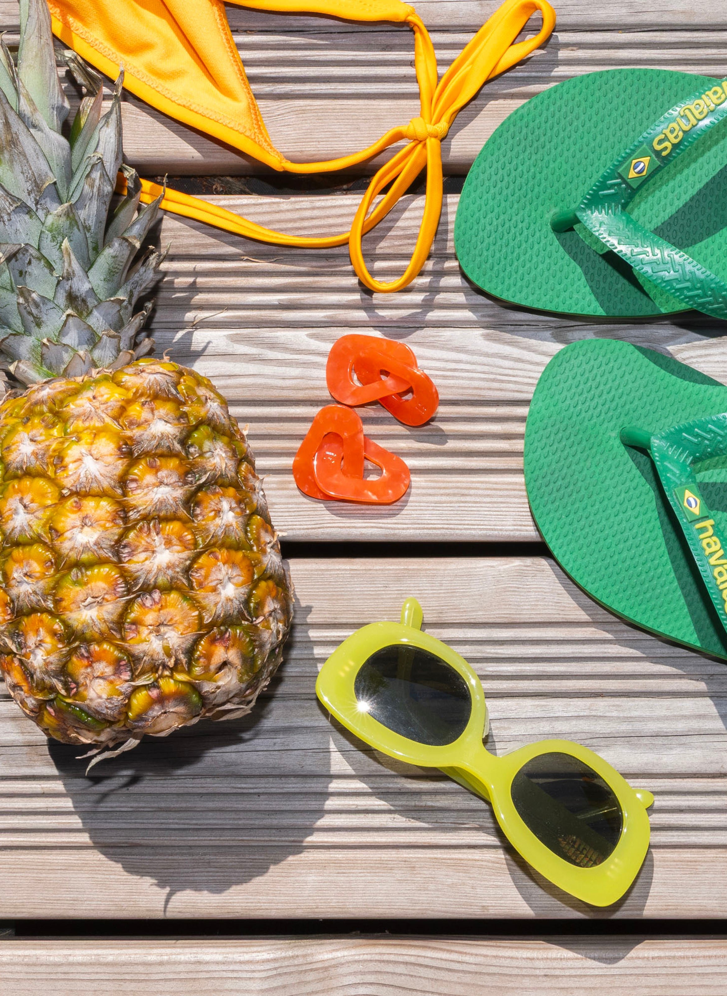 Boucles d'oreilles maillons en acétate de cellulose KURAGE GINZA Orange