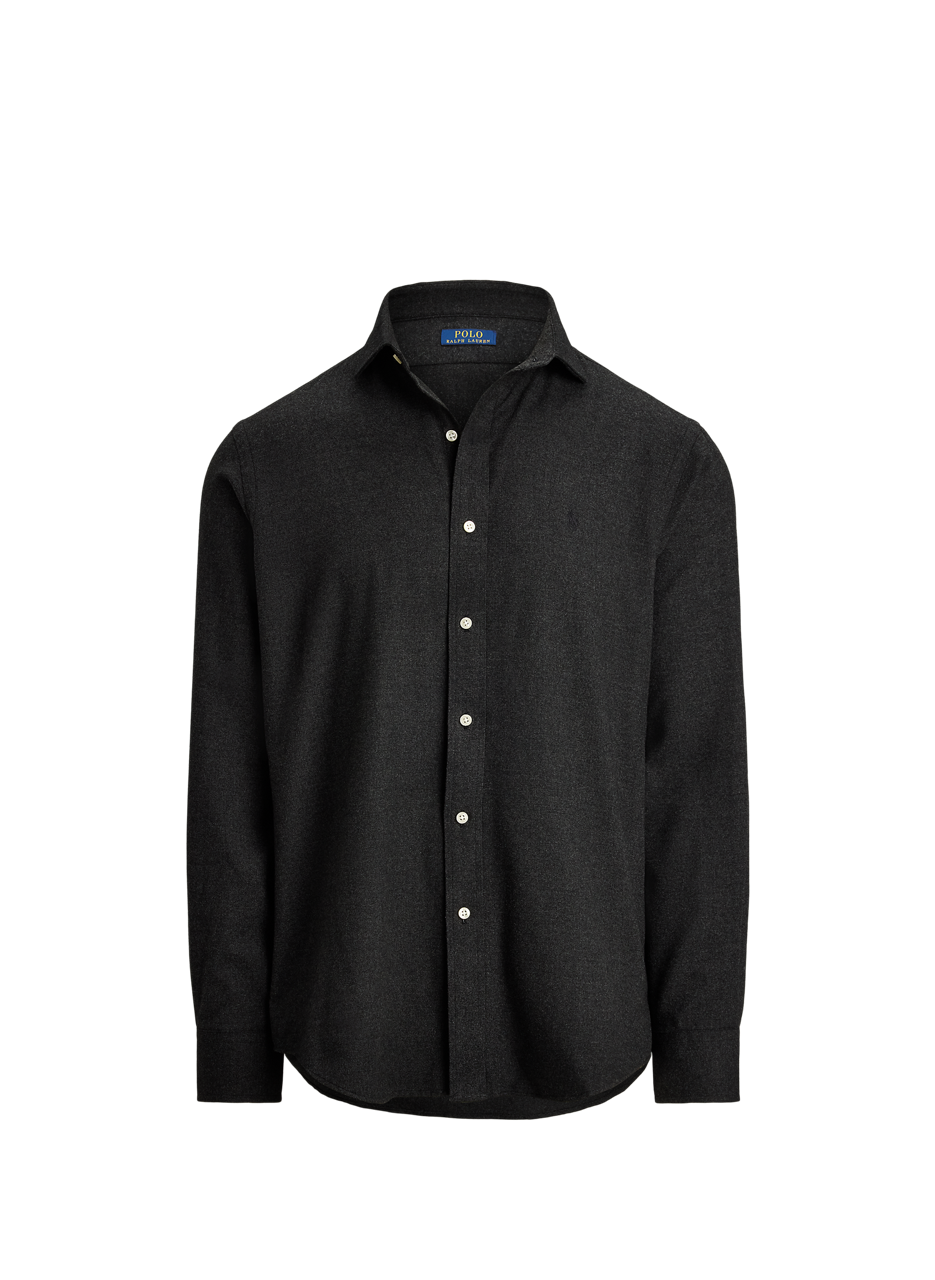 POLO RALPH LAUREN Shirt with classic collar in blended cotton Grey