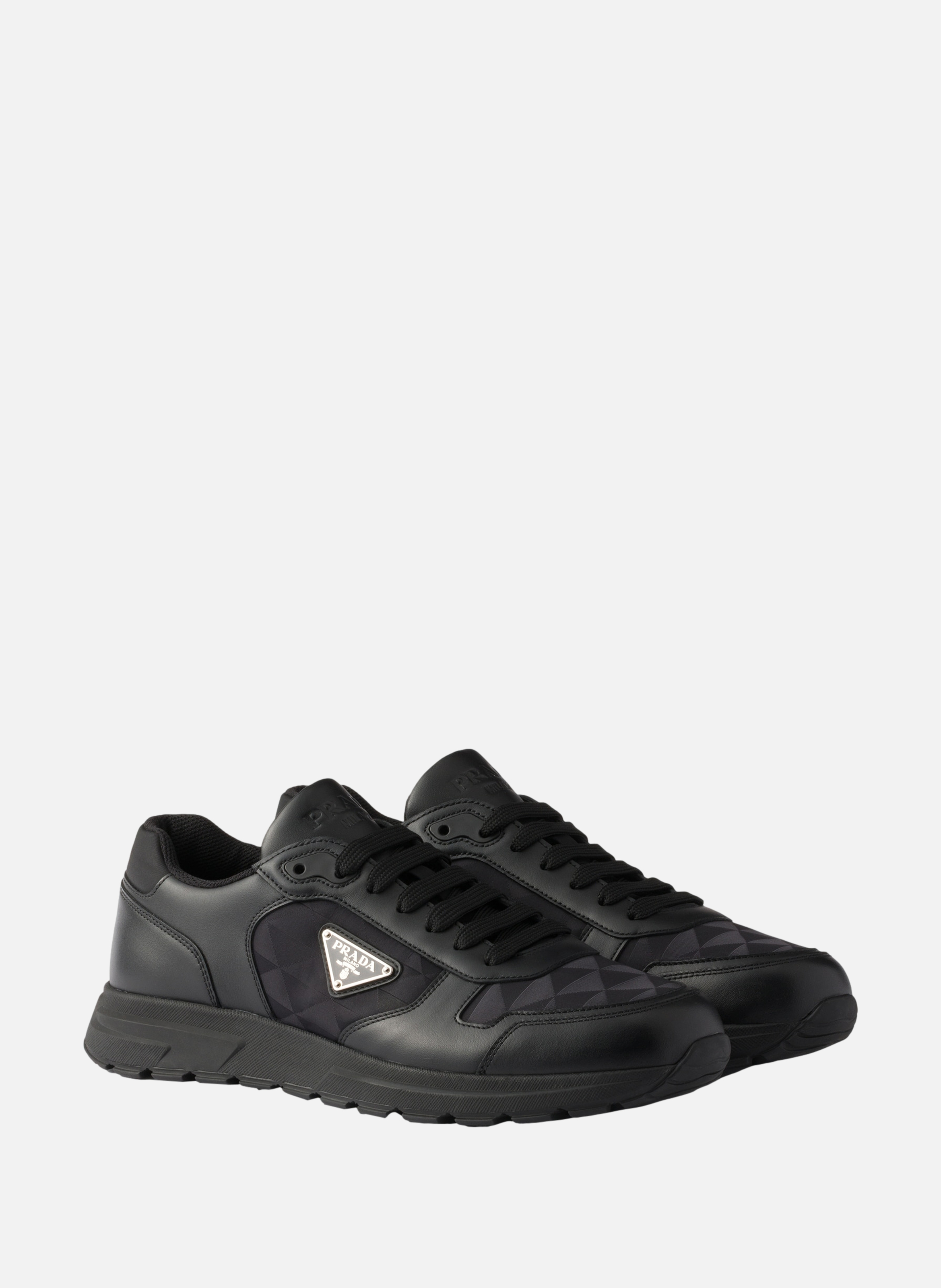 Baskets prax 2.0 en cuir et re-nylon PRADA Noir
