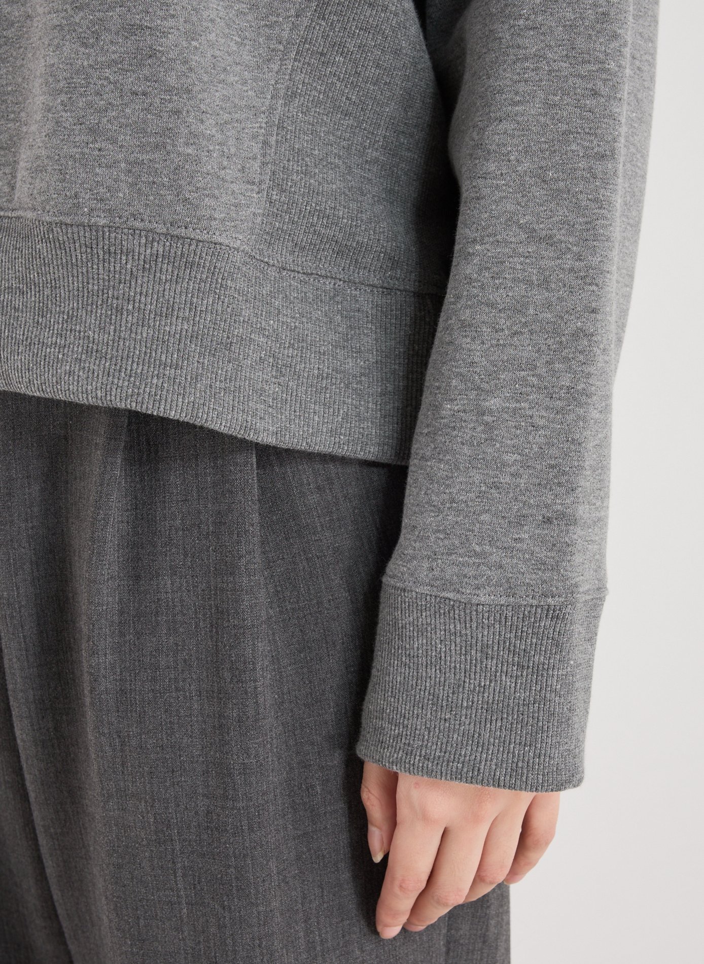 Oversized round neck sweater TOPSHOP Grey