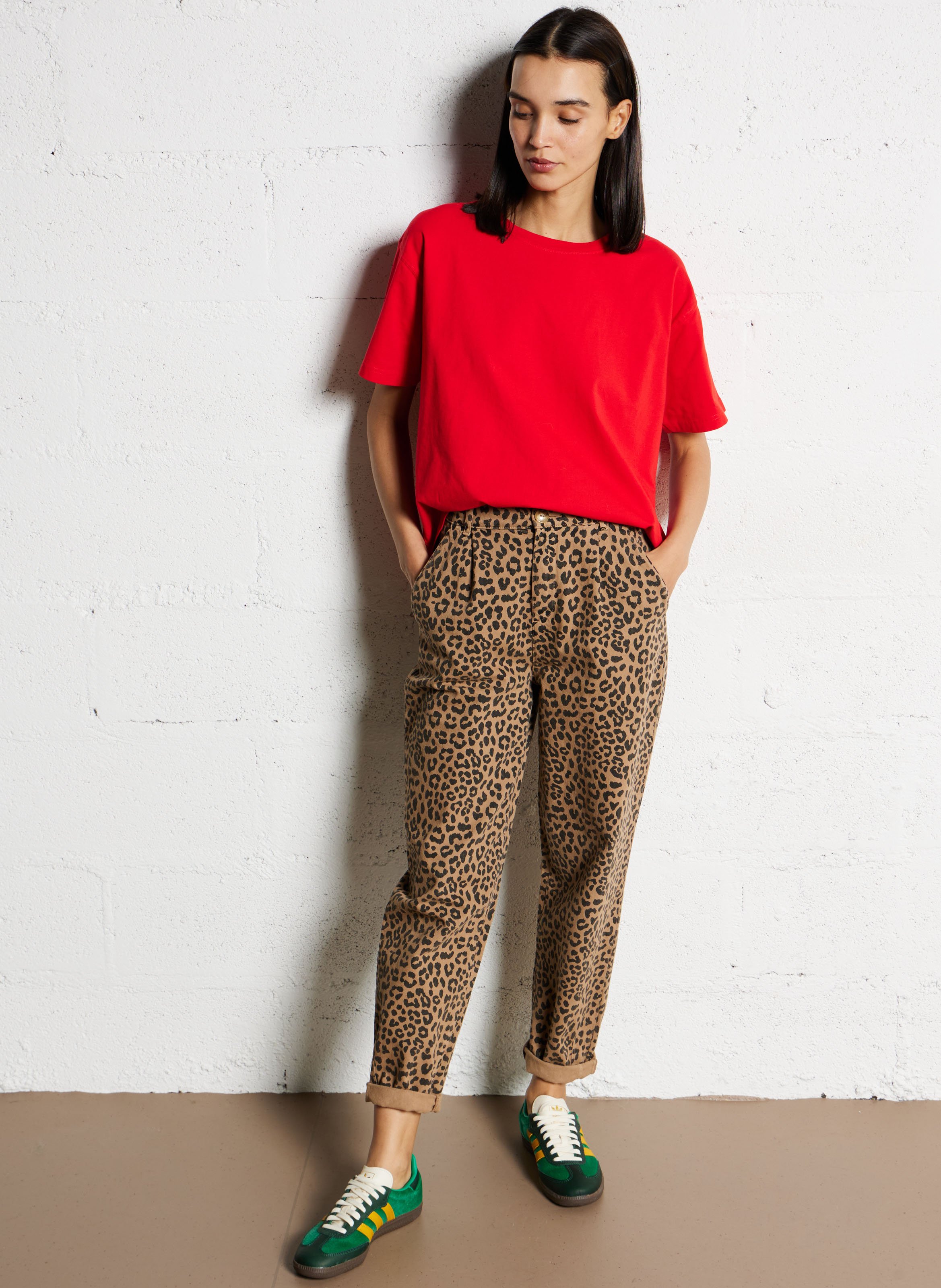 Tee-shirt ample col rond en coton fizvalley AMERICAN VINTAGE Rouge