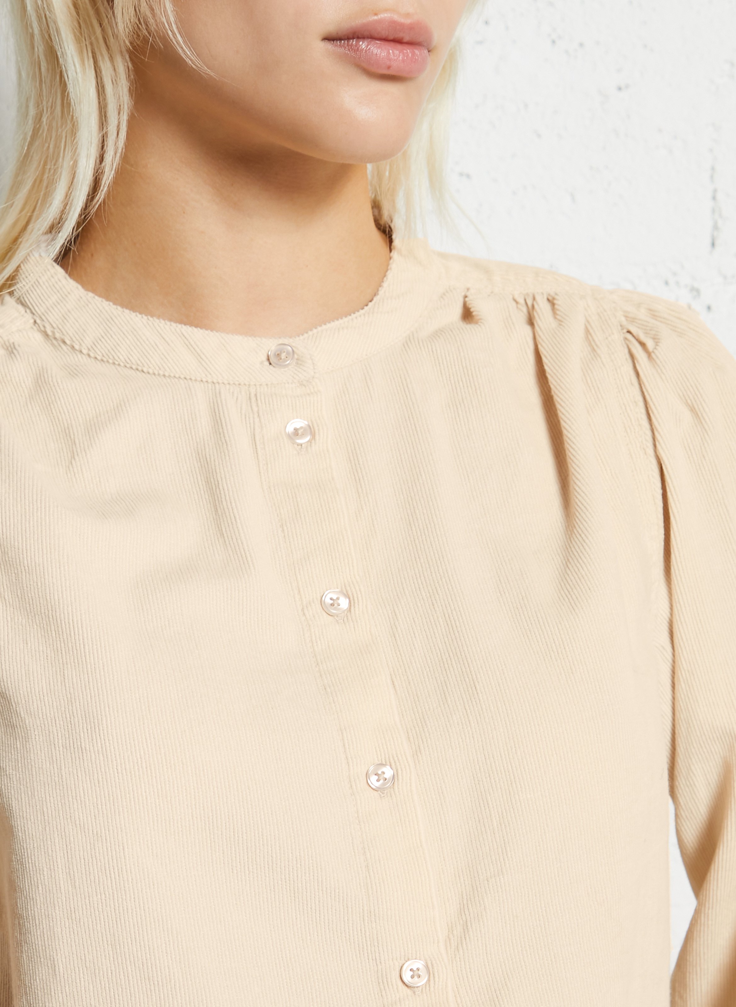 Blouse col rond en velours côtelé senna MAISON 123 Beige