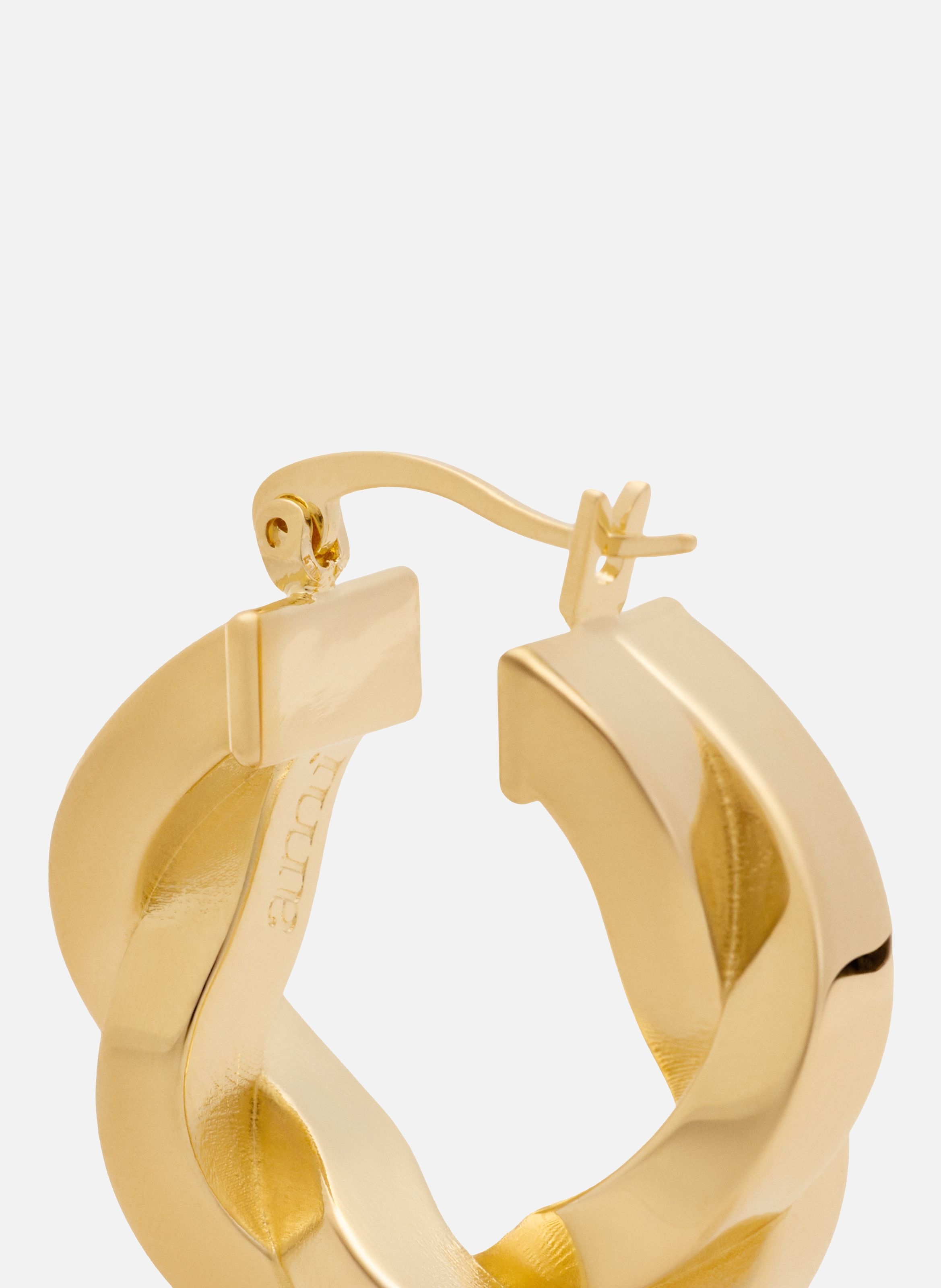 Boucles d'oreilles tresse dorées unisexes en laiton AMI PARIS Jaune