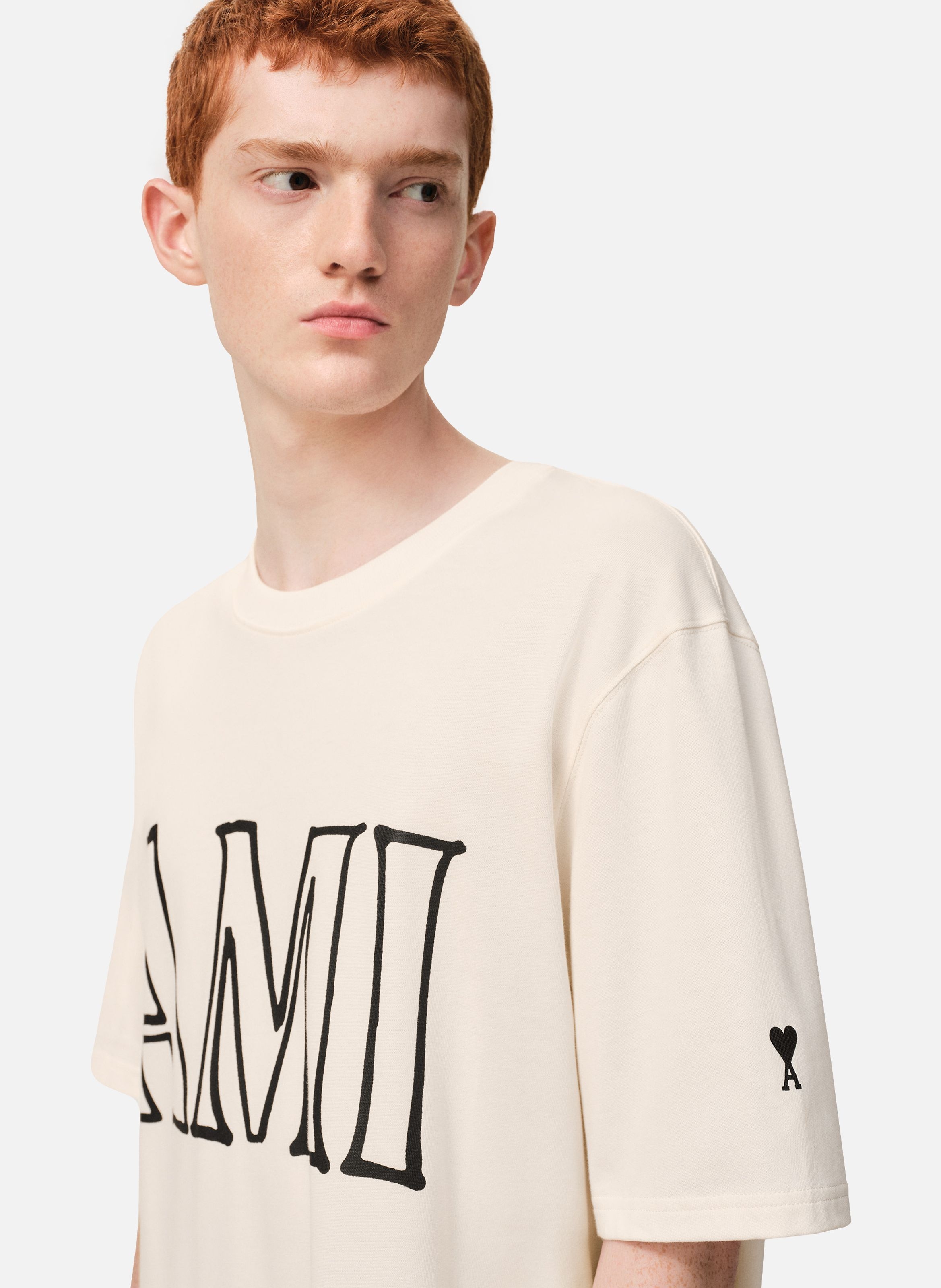 T-shirt imprimé ami paris unisexe en coton AMI PARIS Blanc