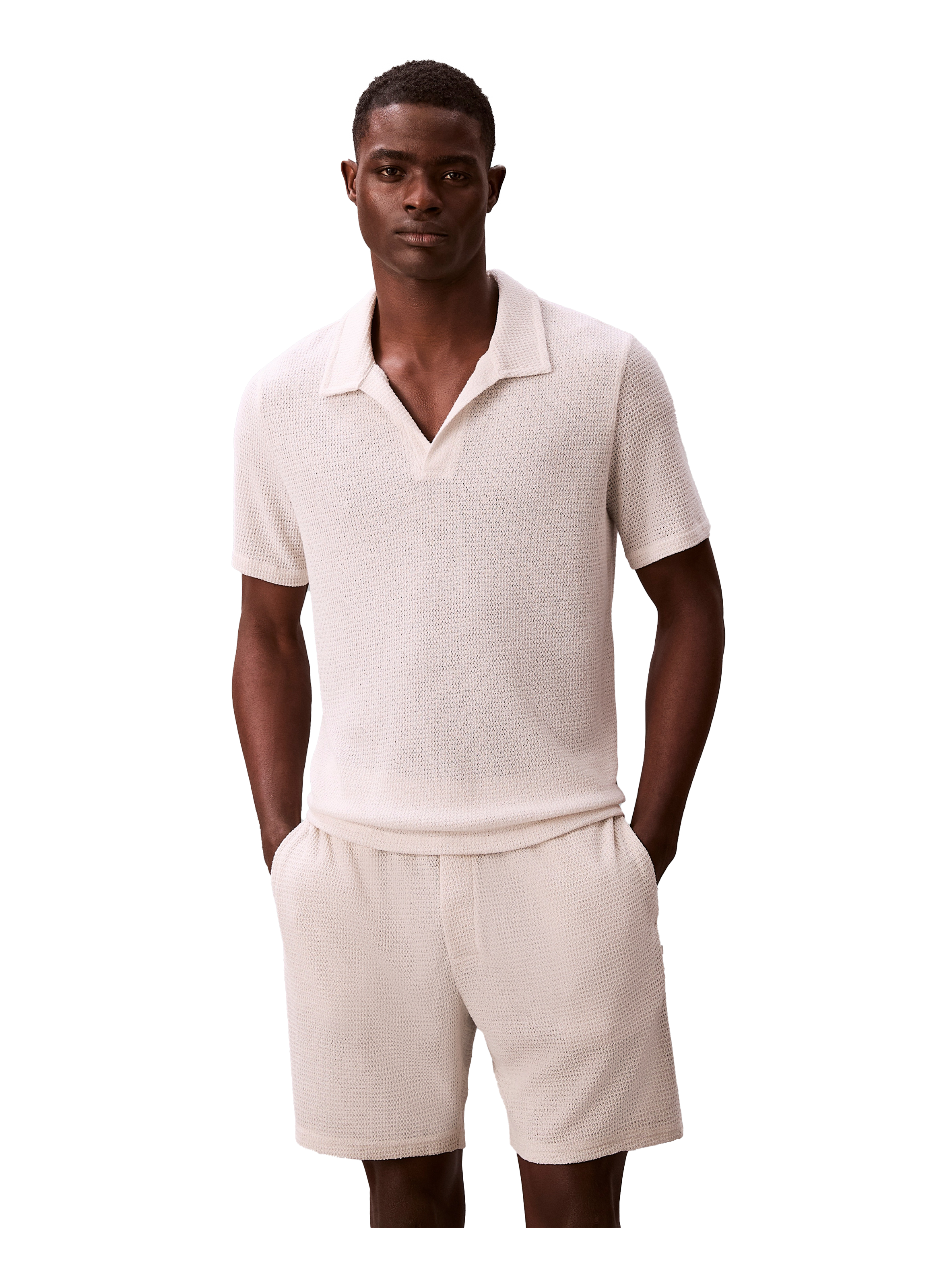 Bermuda droit texturé CALVIN KLEIN Beige