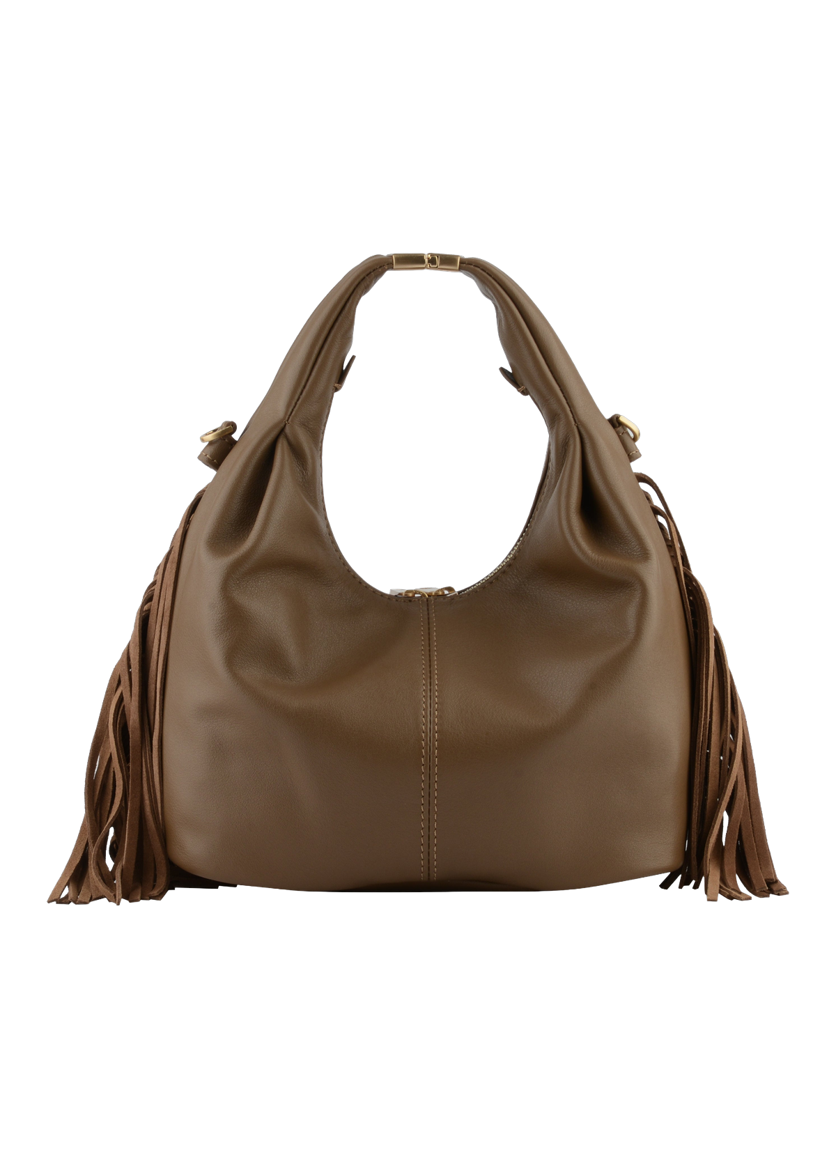 Arche à franges | sac porté main pm POURCHET Gris