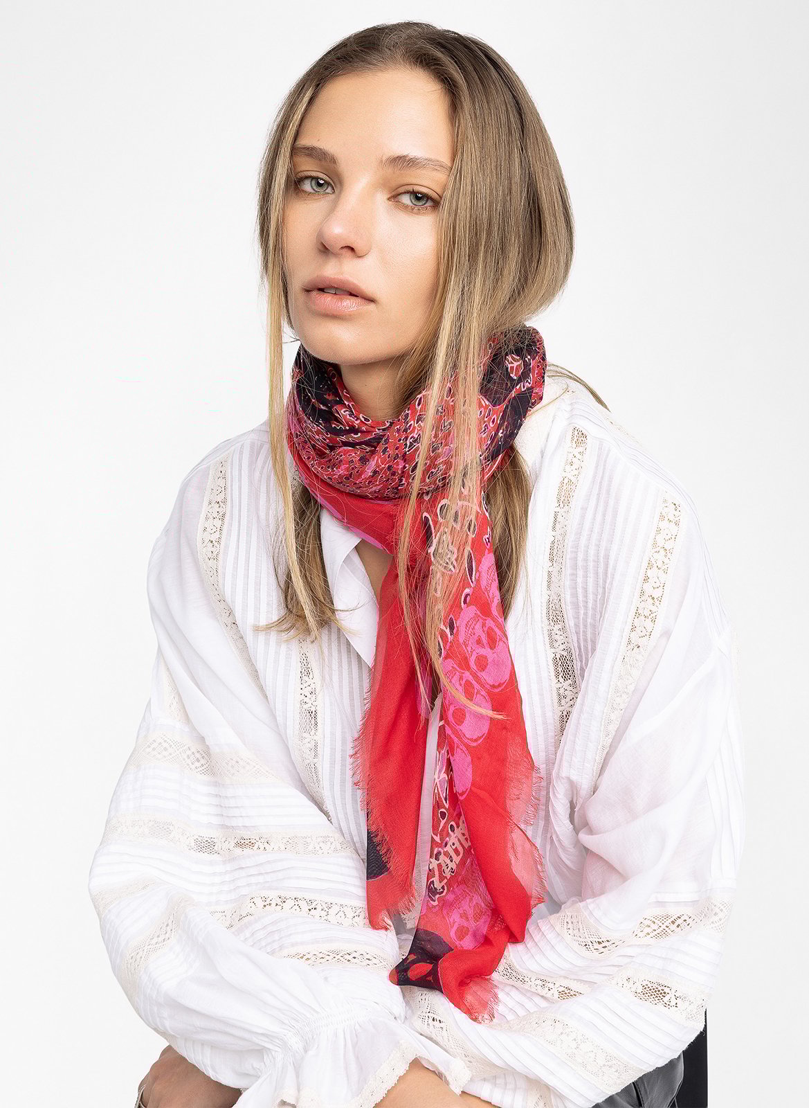 Foulard imprimé kerry ZADIG&VOLTAIRE Rose