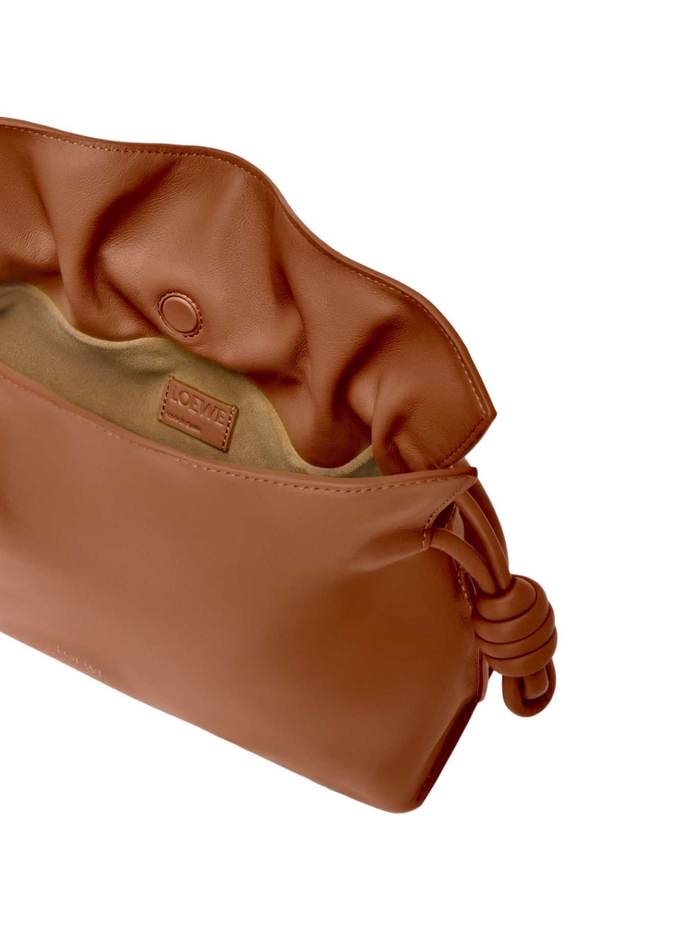 Flamenco clutch moyen en cuir de veau nappa LOEWE Beige