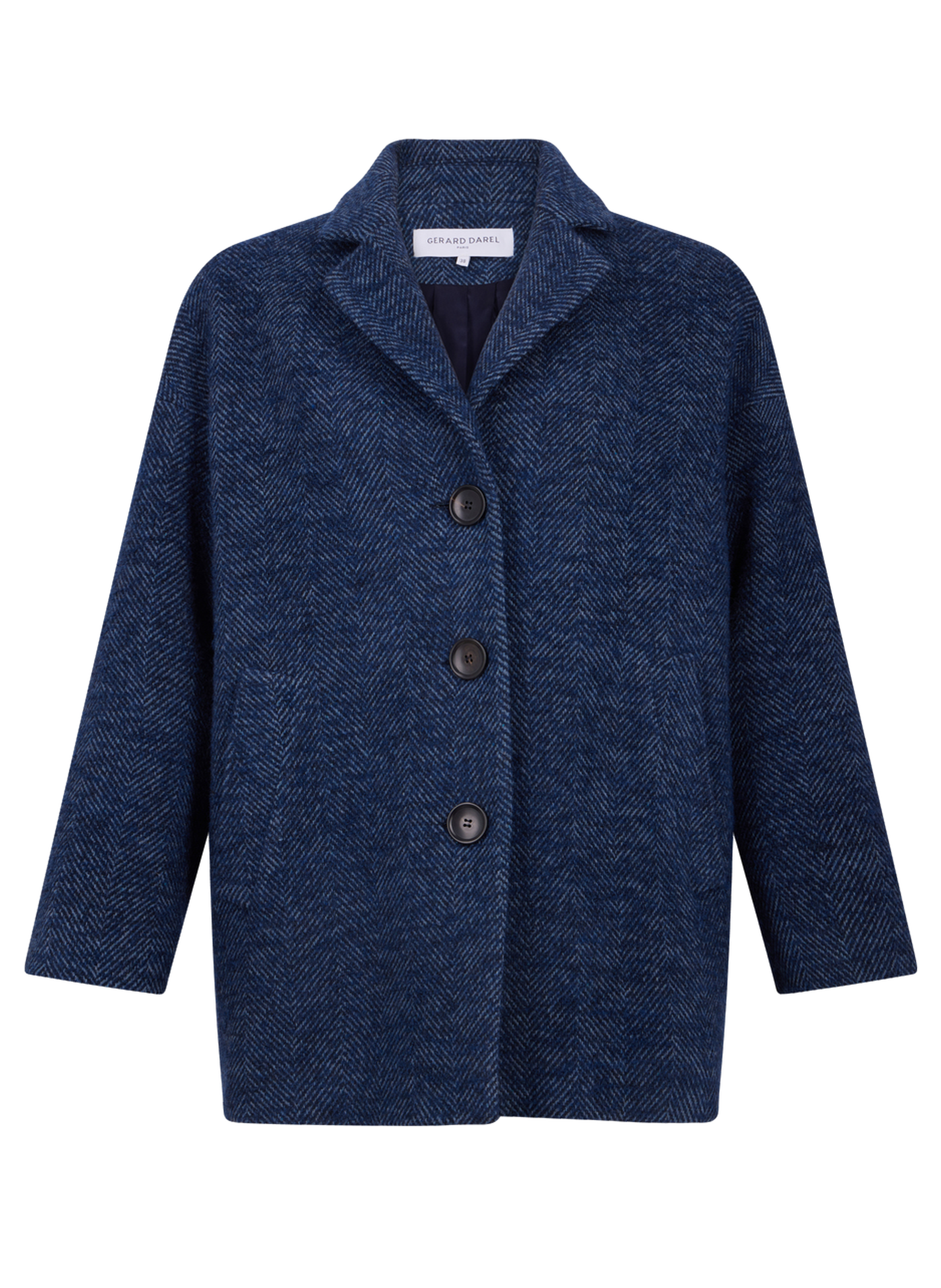 Manteau court à chevrons - leda GERARD DAREL Bleu