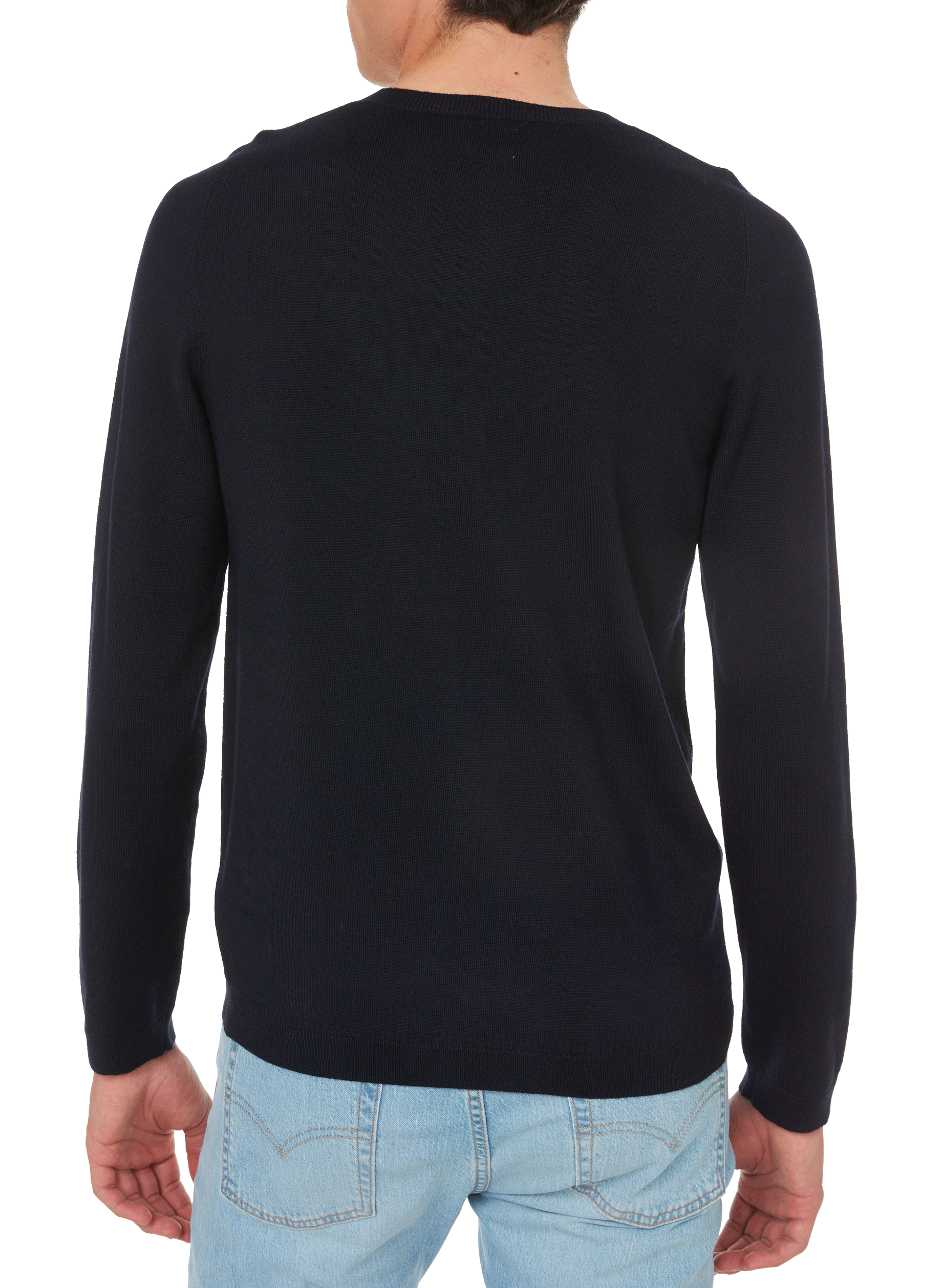 Pull en laine mérinos AU PRINTEMPS PARIS Bleu