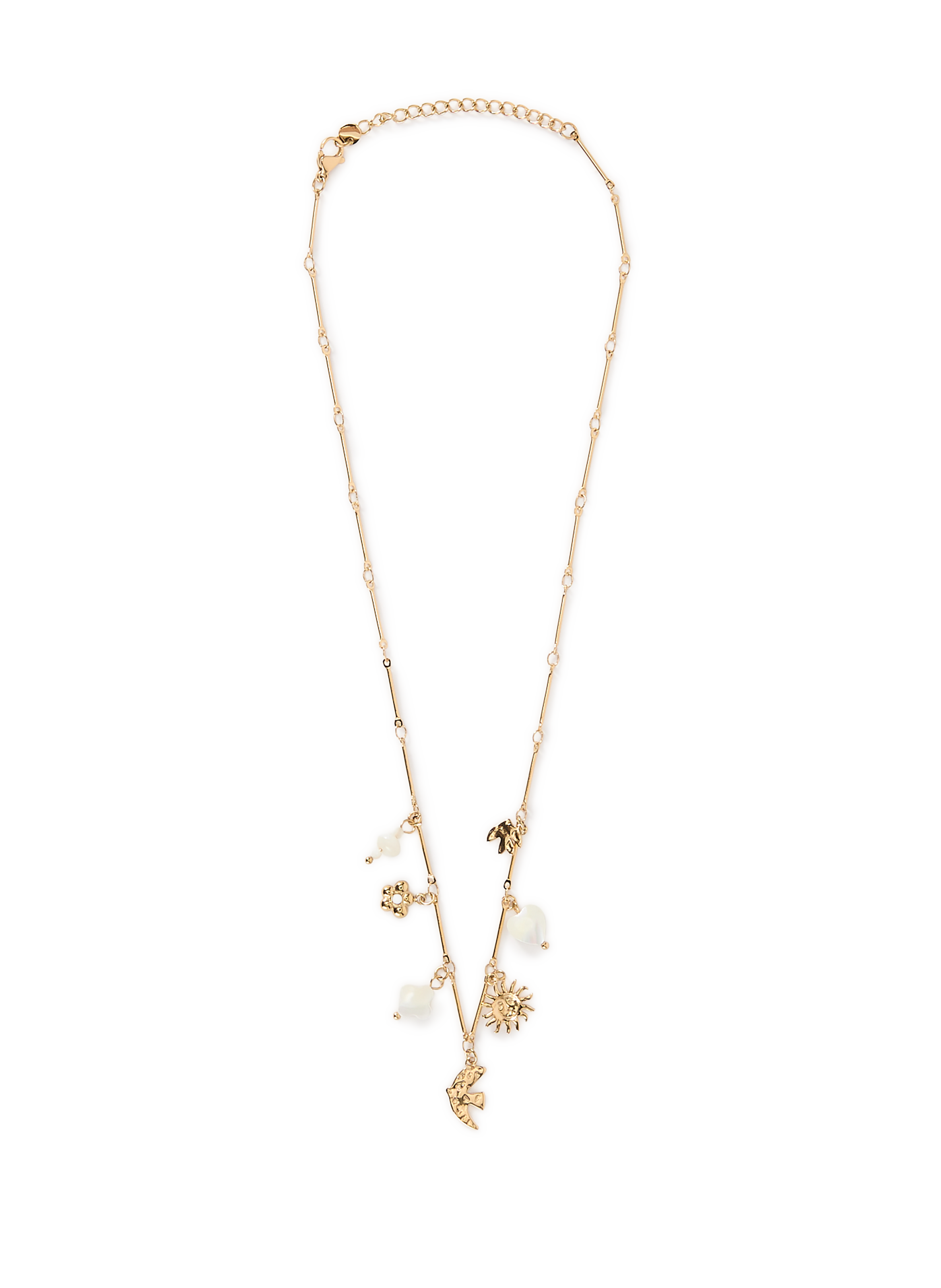 Collier charms nacre et oiseaux AU PRINTEMPS PARIS Doré