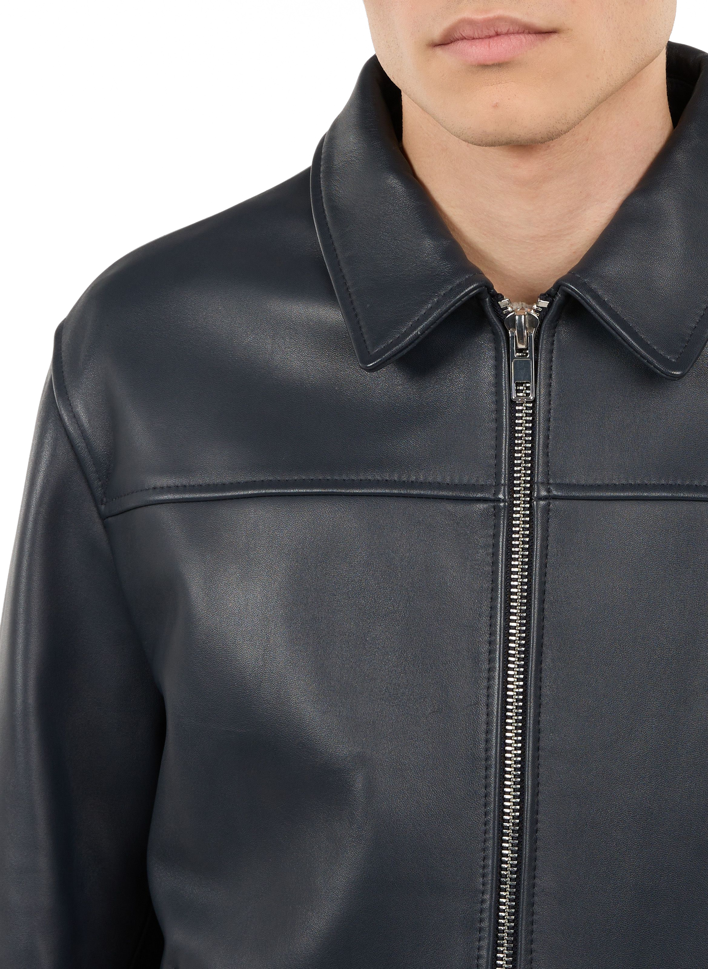 Fool leather jacket SAISON 1865 Blue