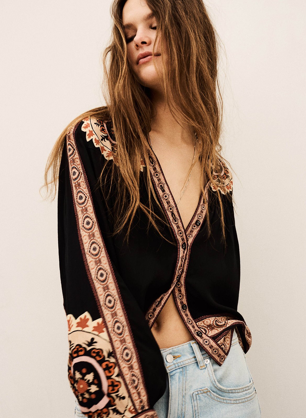 Chemise droite col rond valda BA&SH Noir