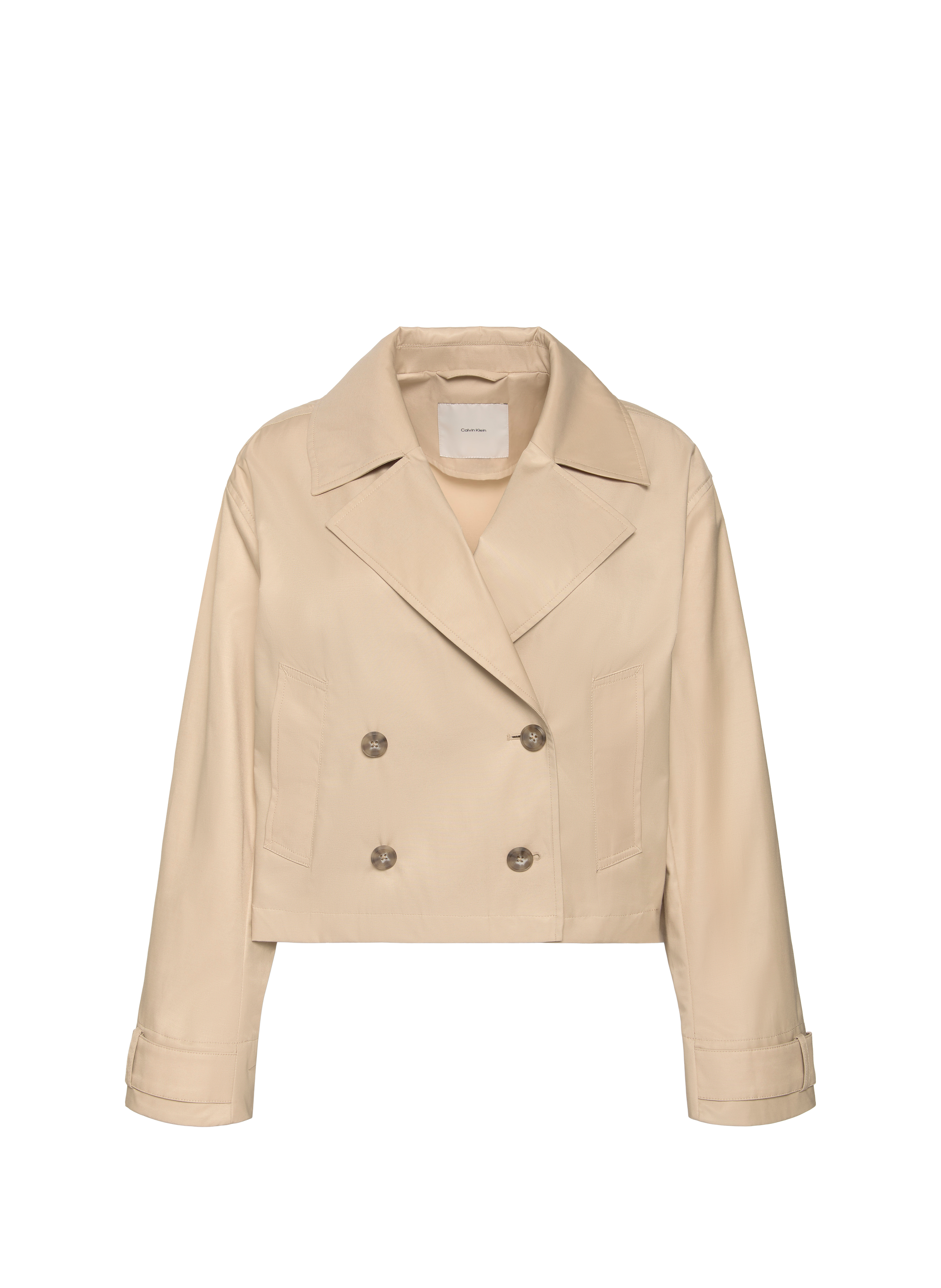 Veste droite en coton mélangé CALVIN KLEIN Beige