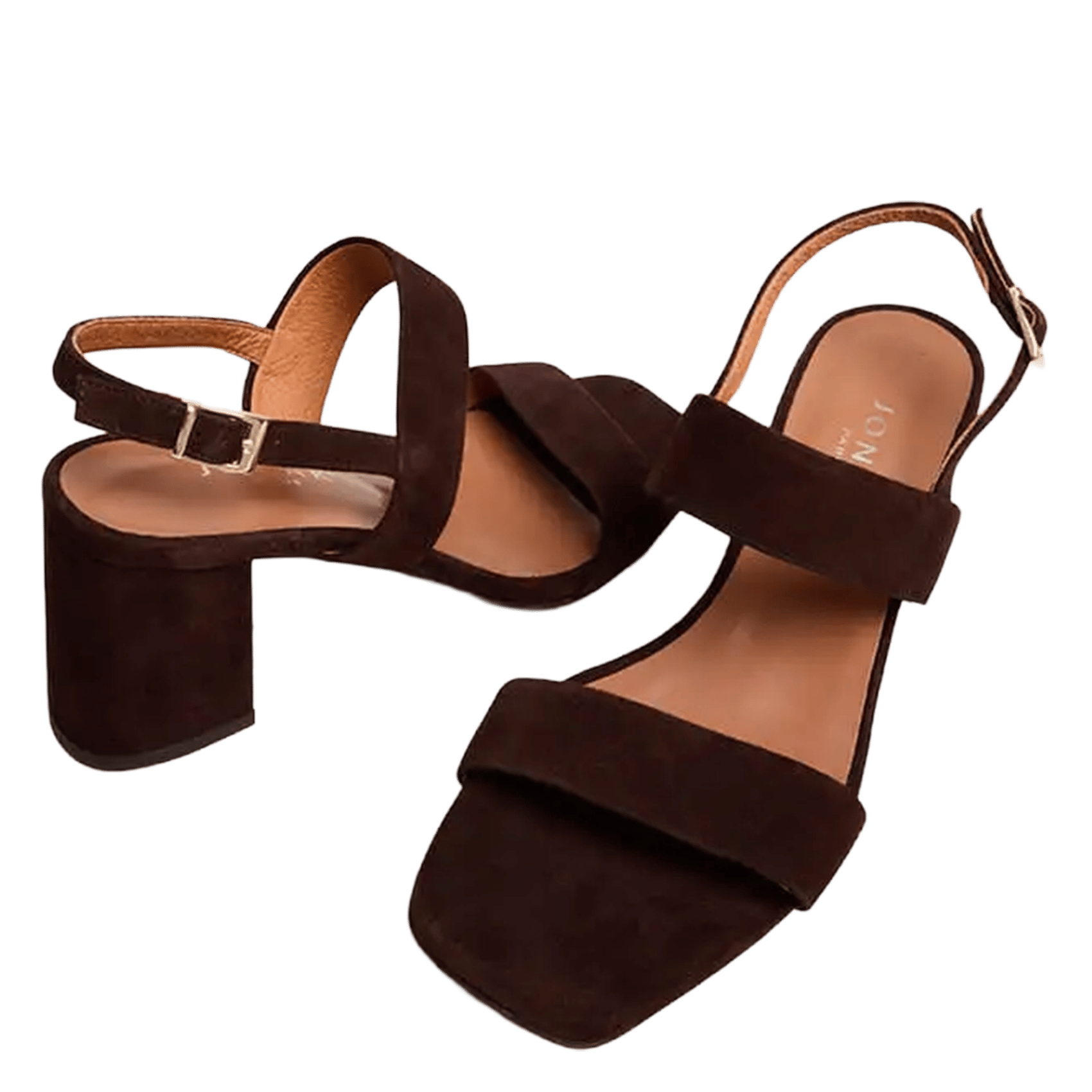 Sandales à talon haut en cuir velours vico JONAK Marron