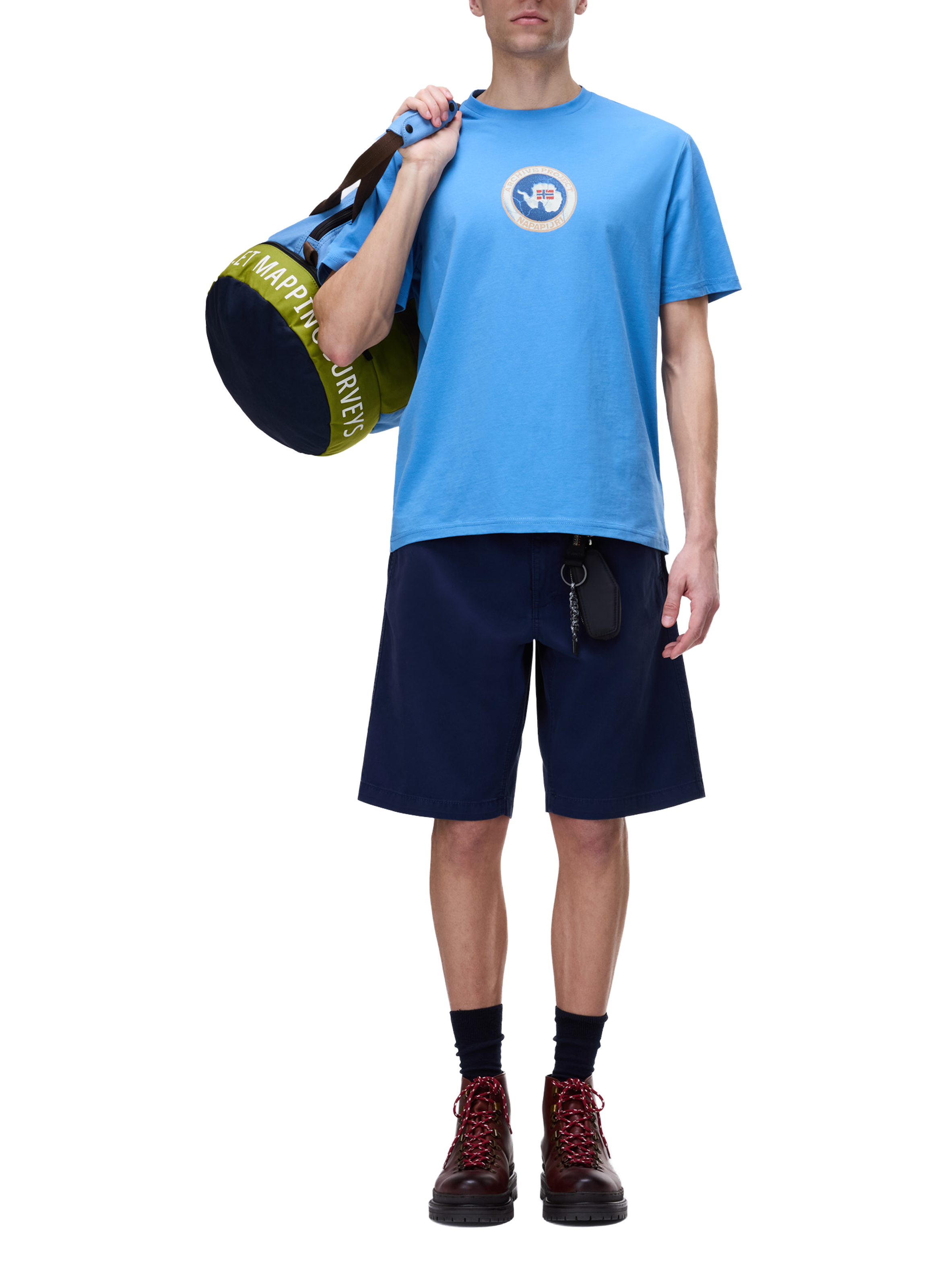 T-shirt imprimé Phos en coton NAPAPIJRI Bleu