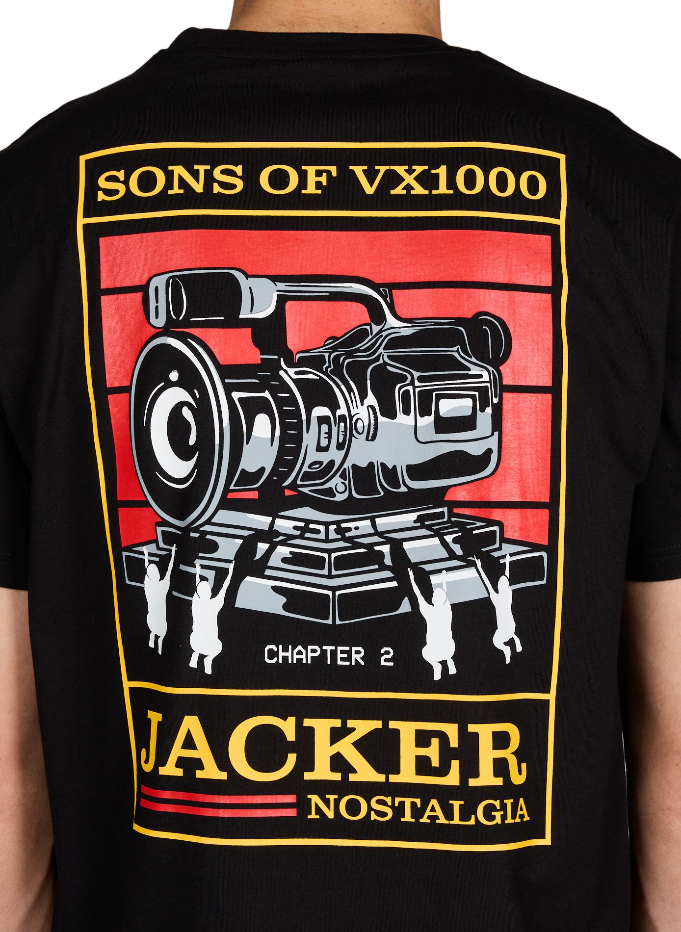 Straight printed cotton T-shirt JACKER. Black