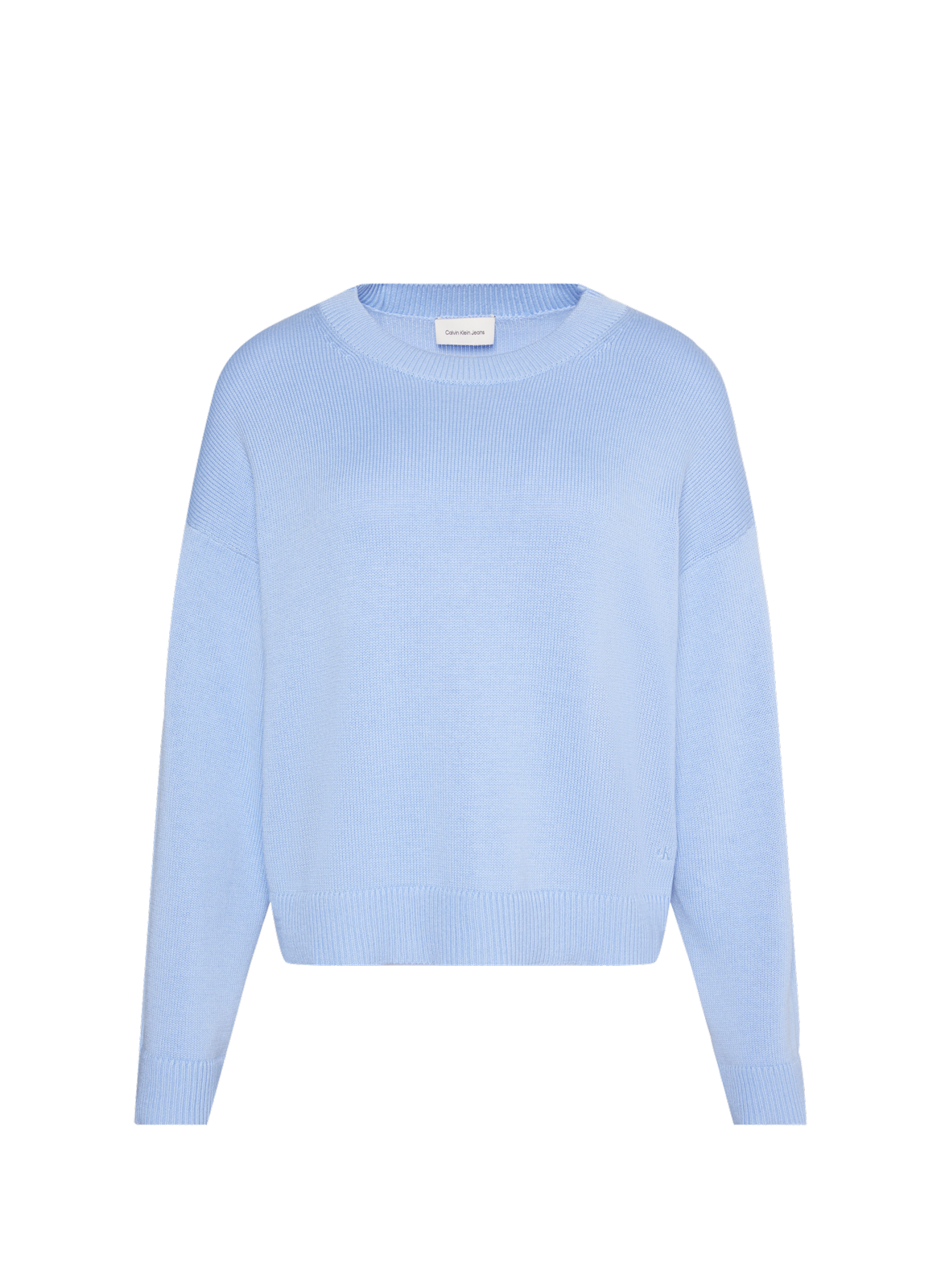 Straight long-sleeved cotton sweater CALVIN KLEIN Blue