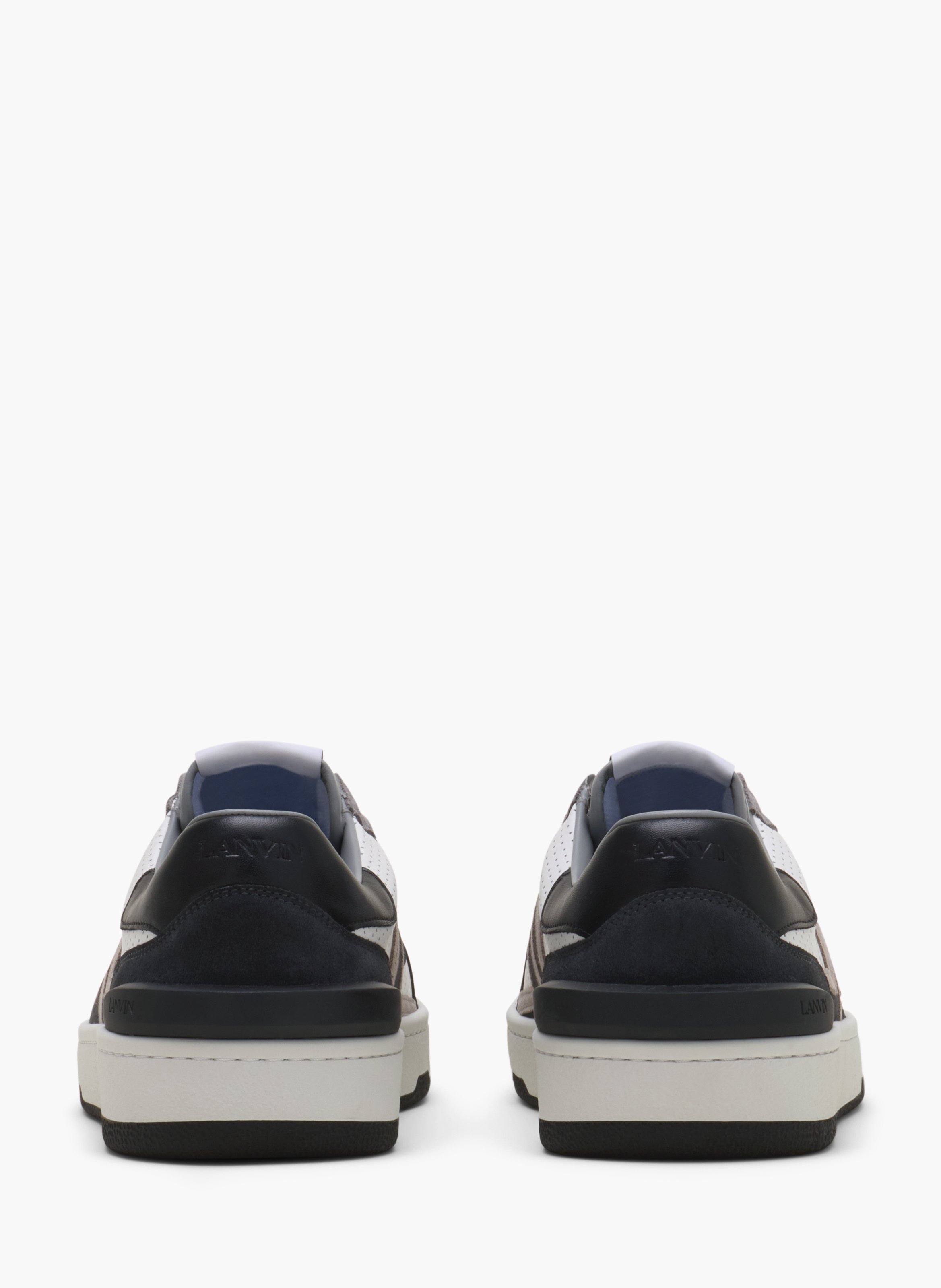 Sneakers clay en cuir perforé et suède LANVIN Noir