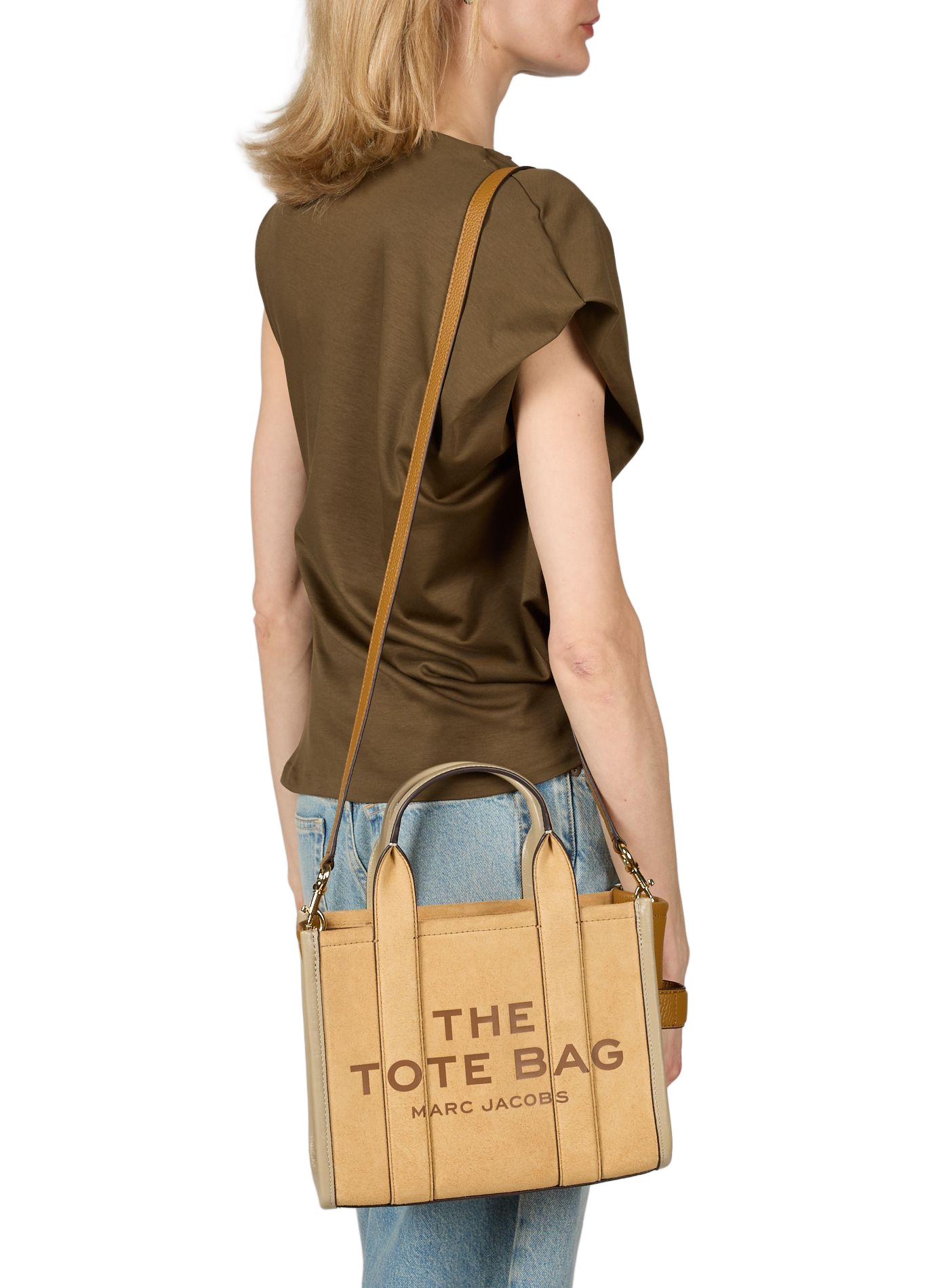 Sac cabas The Tote Bag en daim MARC JACOBS Marron