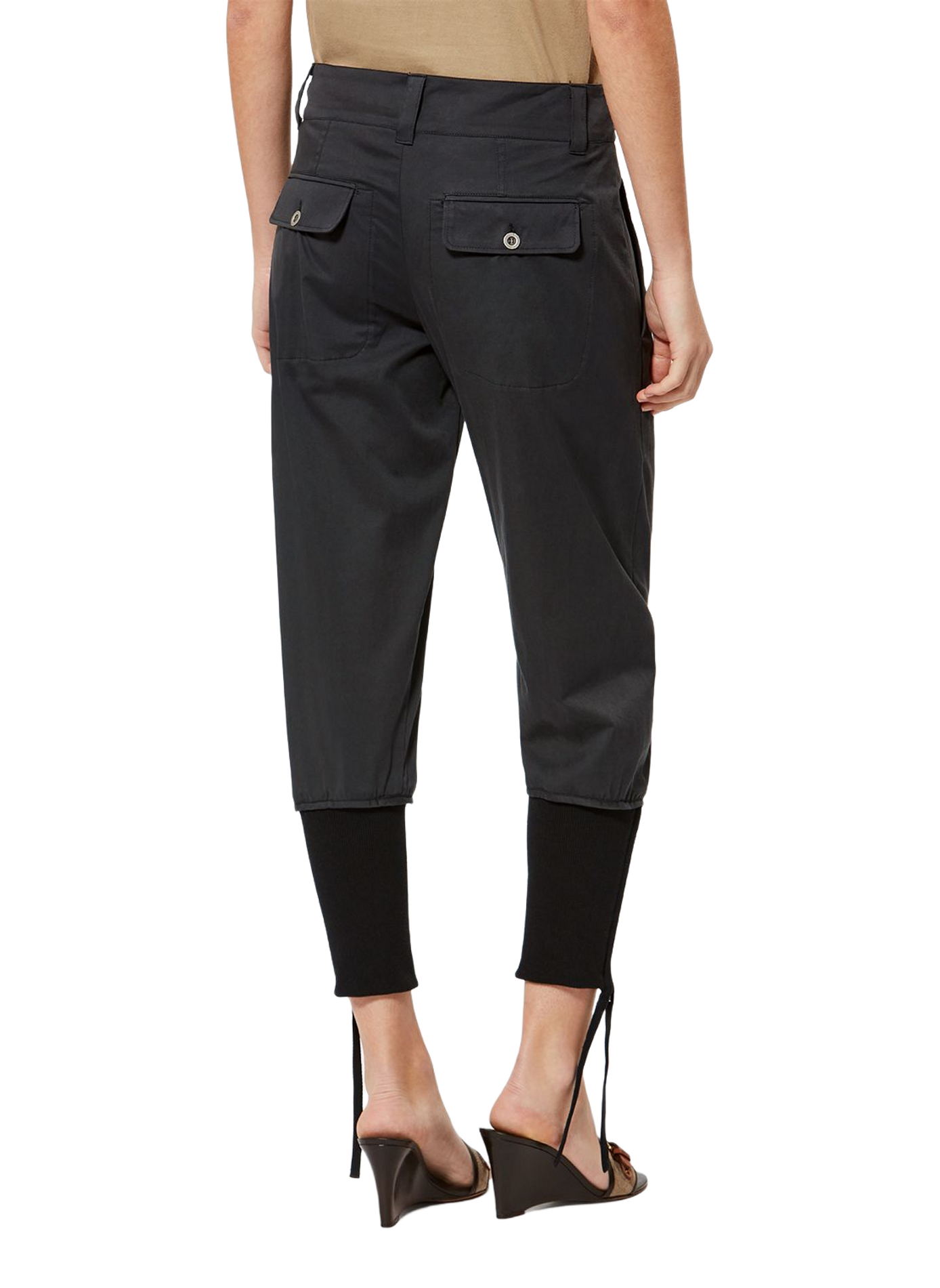 JODELA Straight Satin Cropped Pants ISABEL MARANT Black