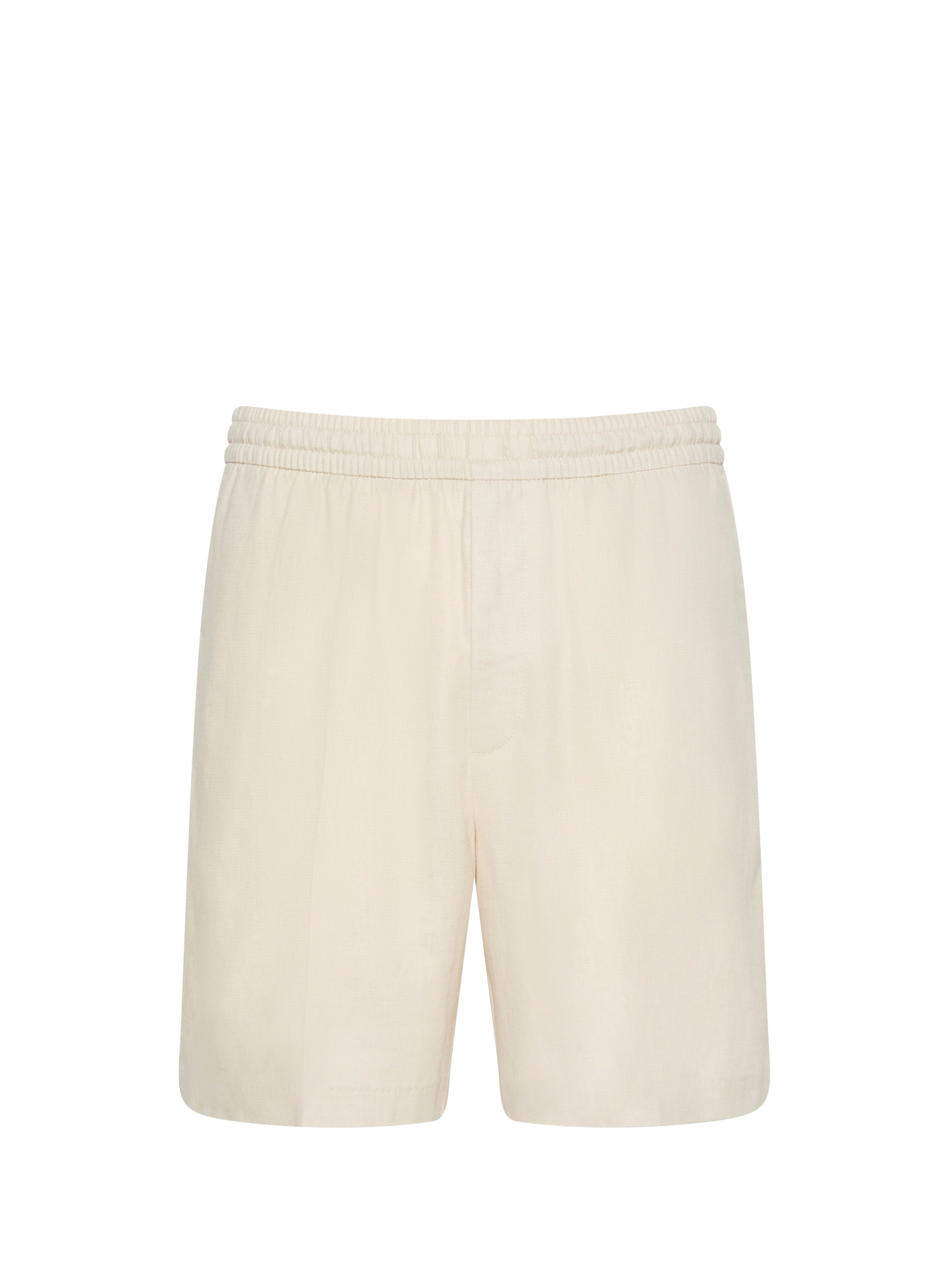 Straight linen and BCI cotton shorts CALVIN KLEIN Beige