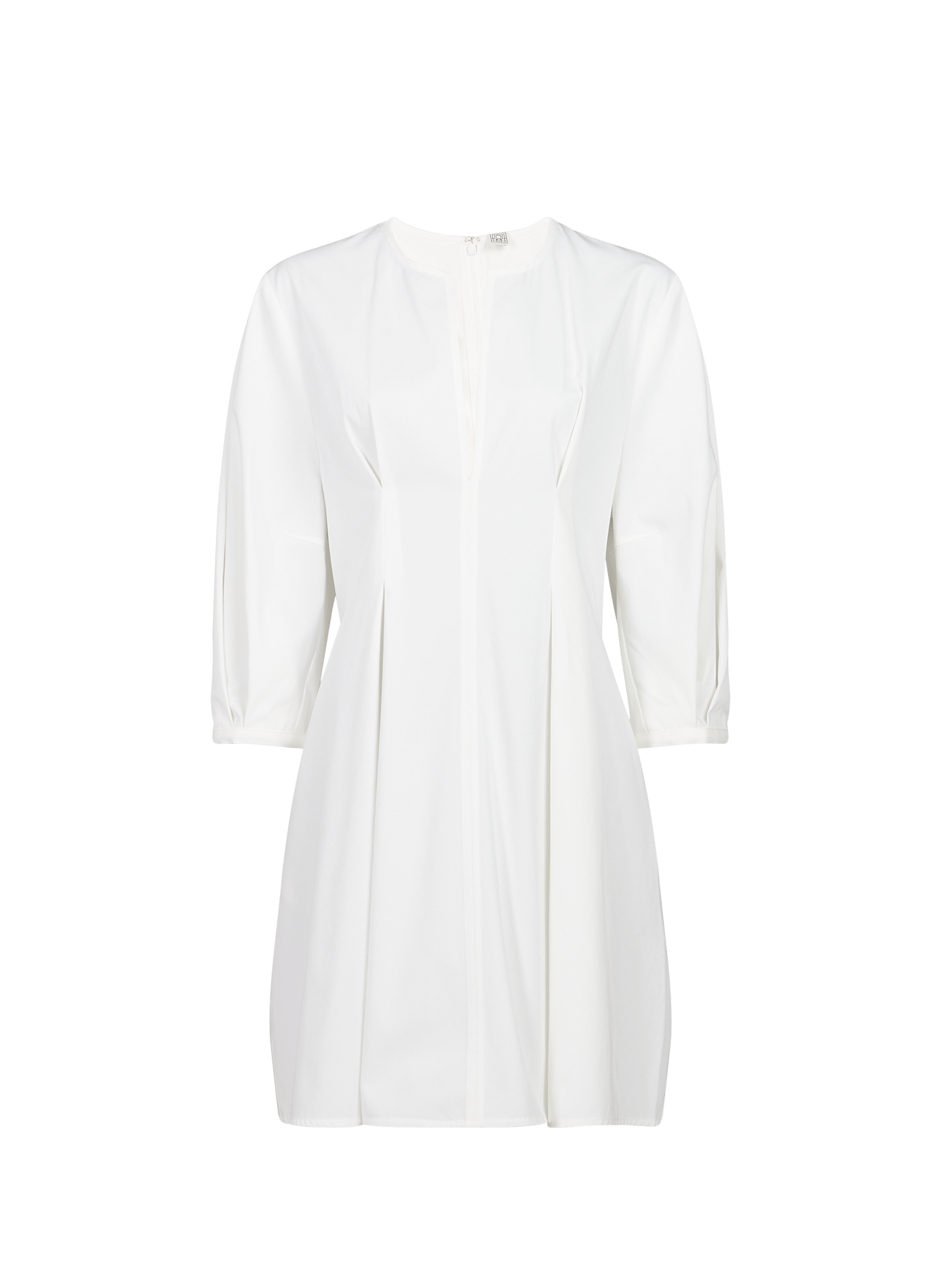 Robe cintrée à manches bouffantes en coton TOTEME Blanc