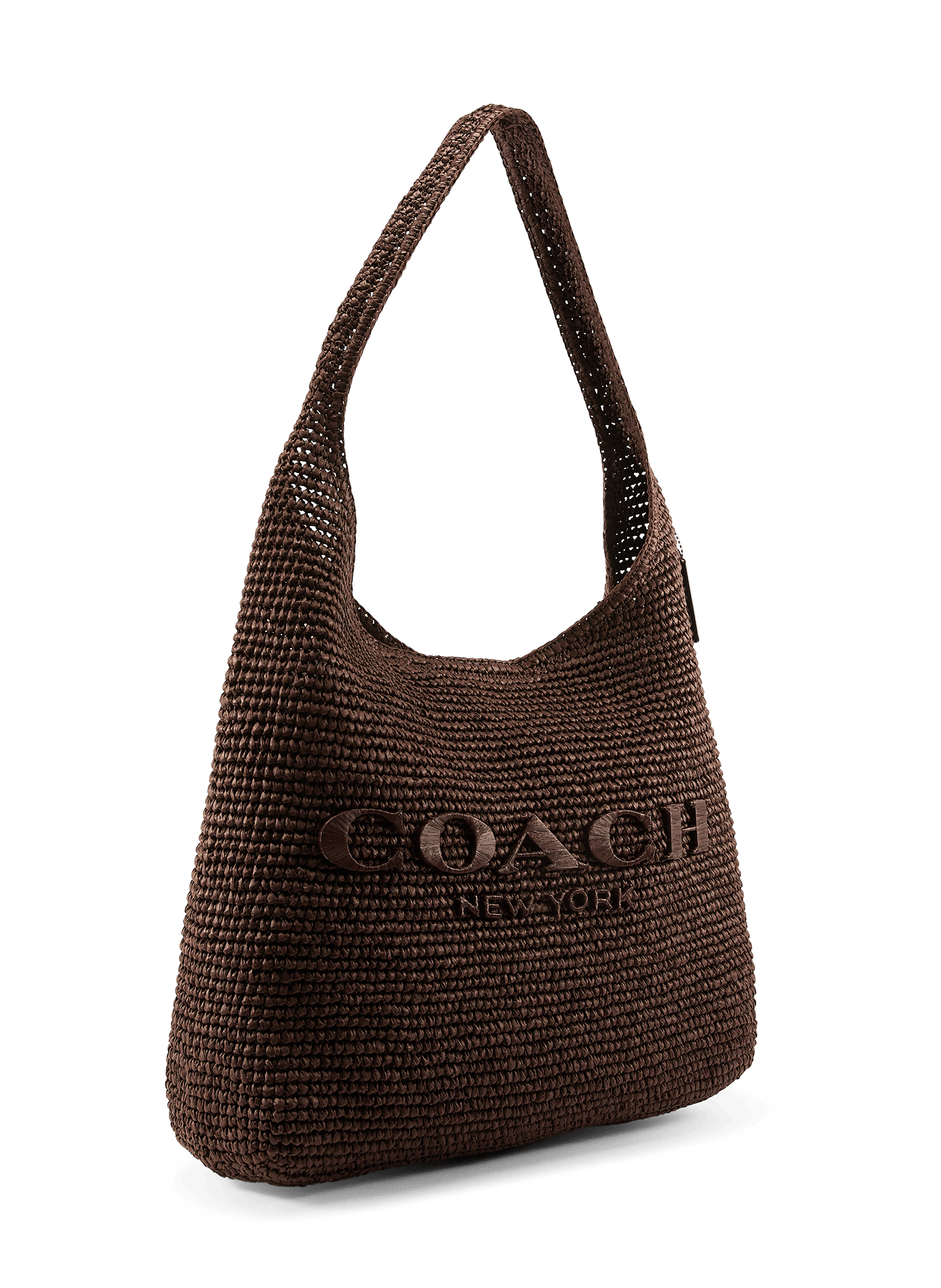 Sac porté épaule en paille COACH Marron