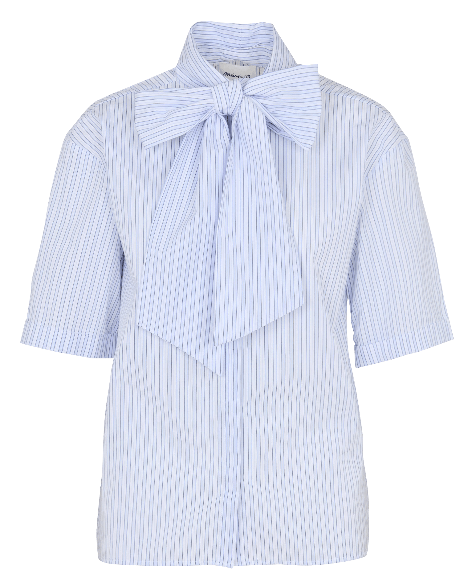 Chemisier droit en coton darine MAISON 123 Bleu