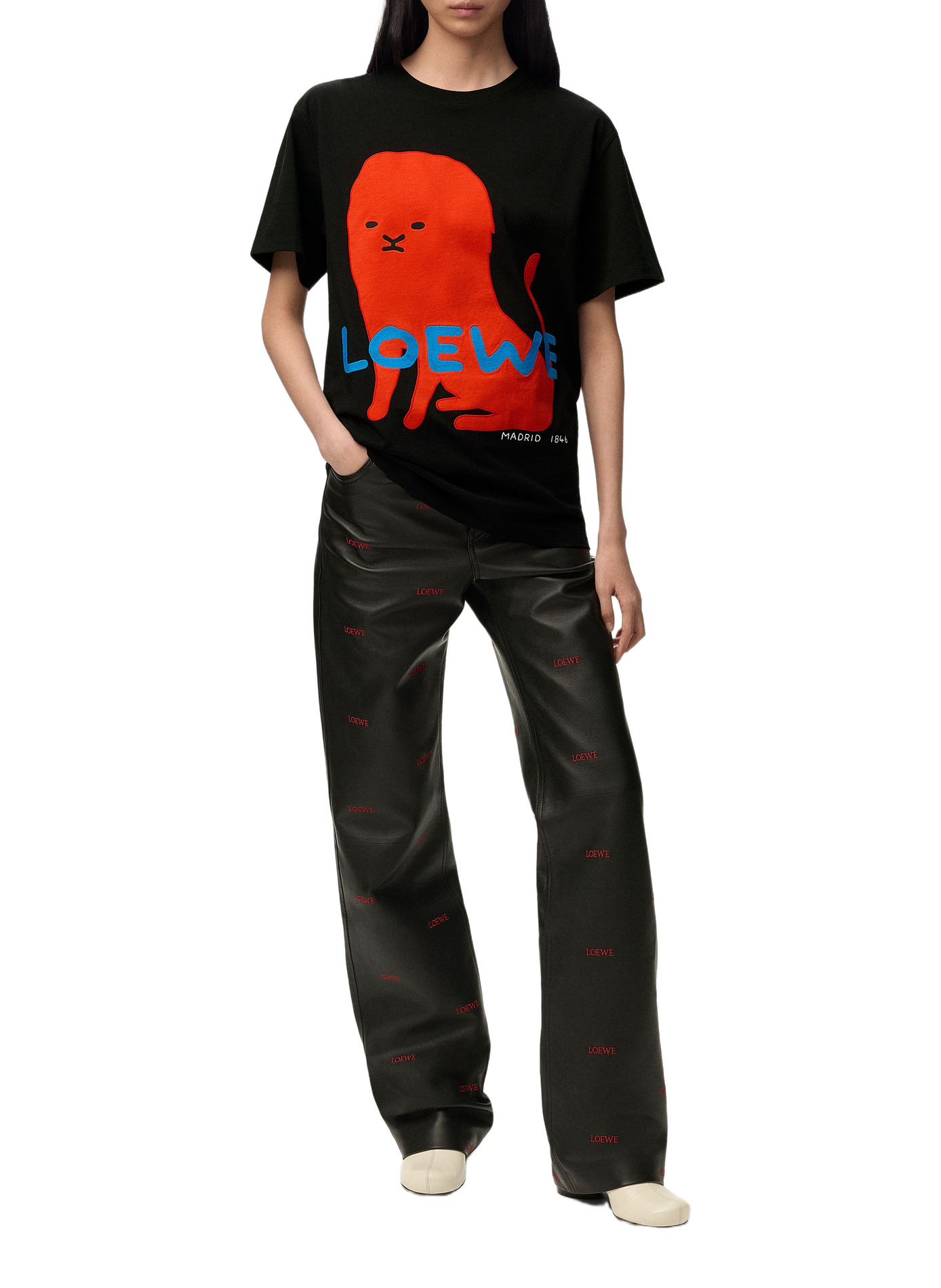 Kapsel 180 Jahre - Klassisches bedrucktes Baumwoll-T-Shirt LOEWE Schwarz