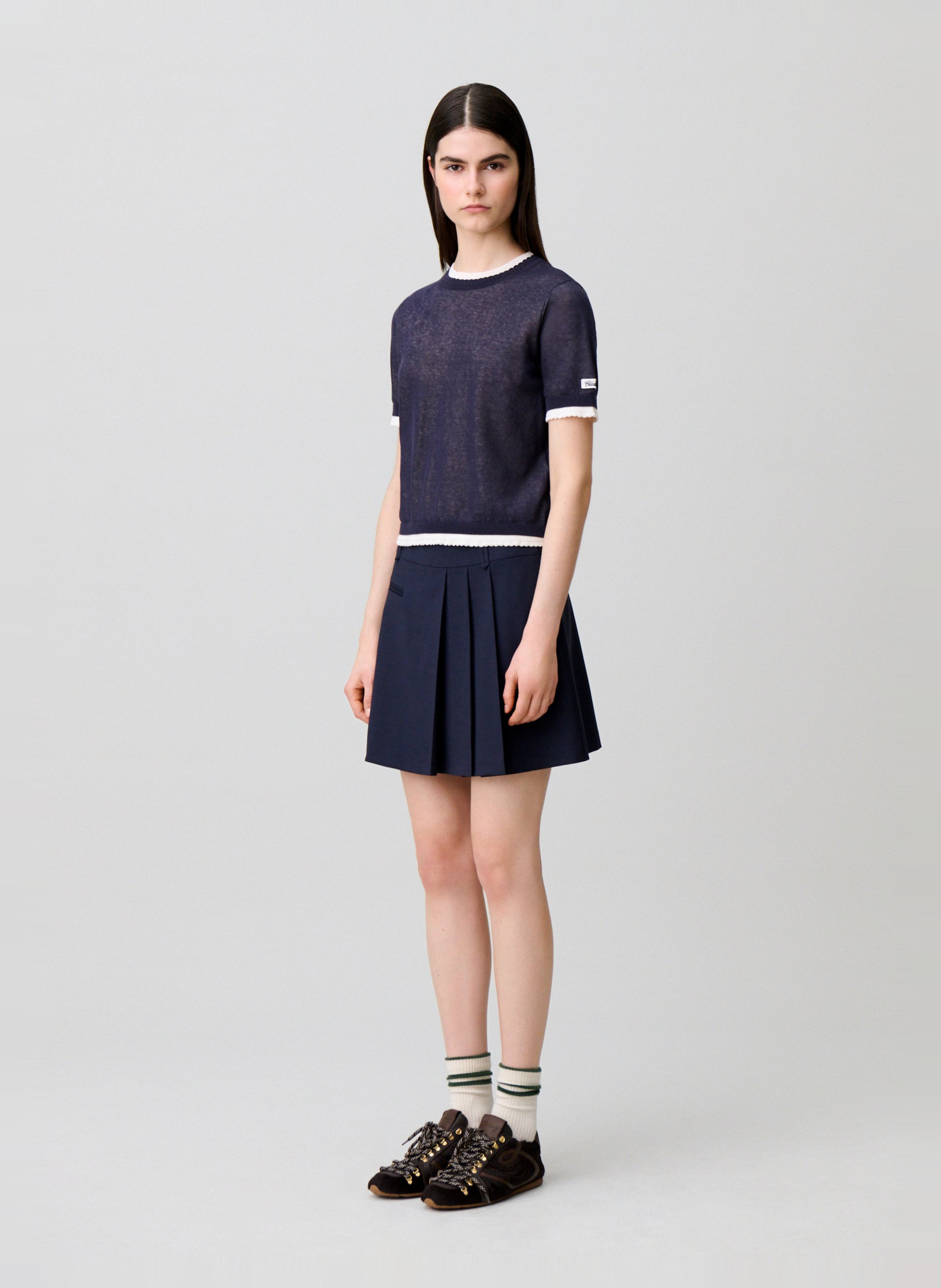 Pull droit en coton mélangé CLAUDIE PIERLOT Noir