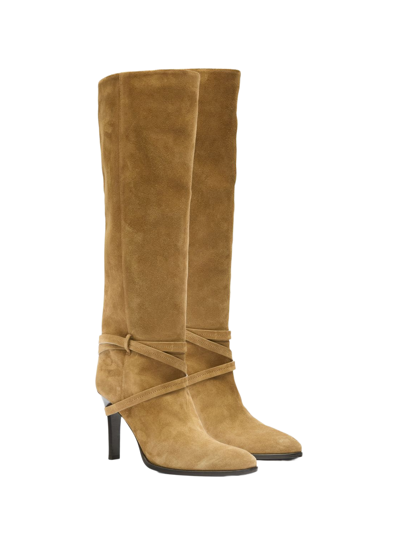 Laarzen Ieva Twin met stiletto hak van fluweel leer ISABEL MARANT Bruin