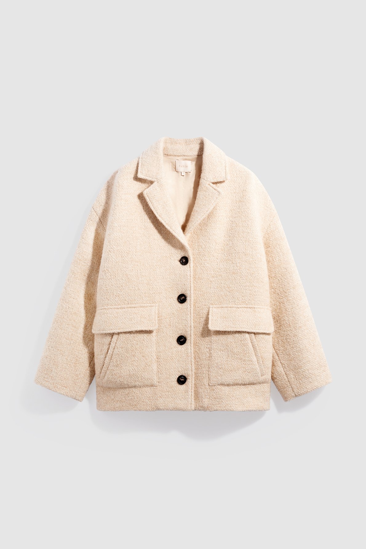 Manteau court en tweed uni - arly PABLO Beige