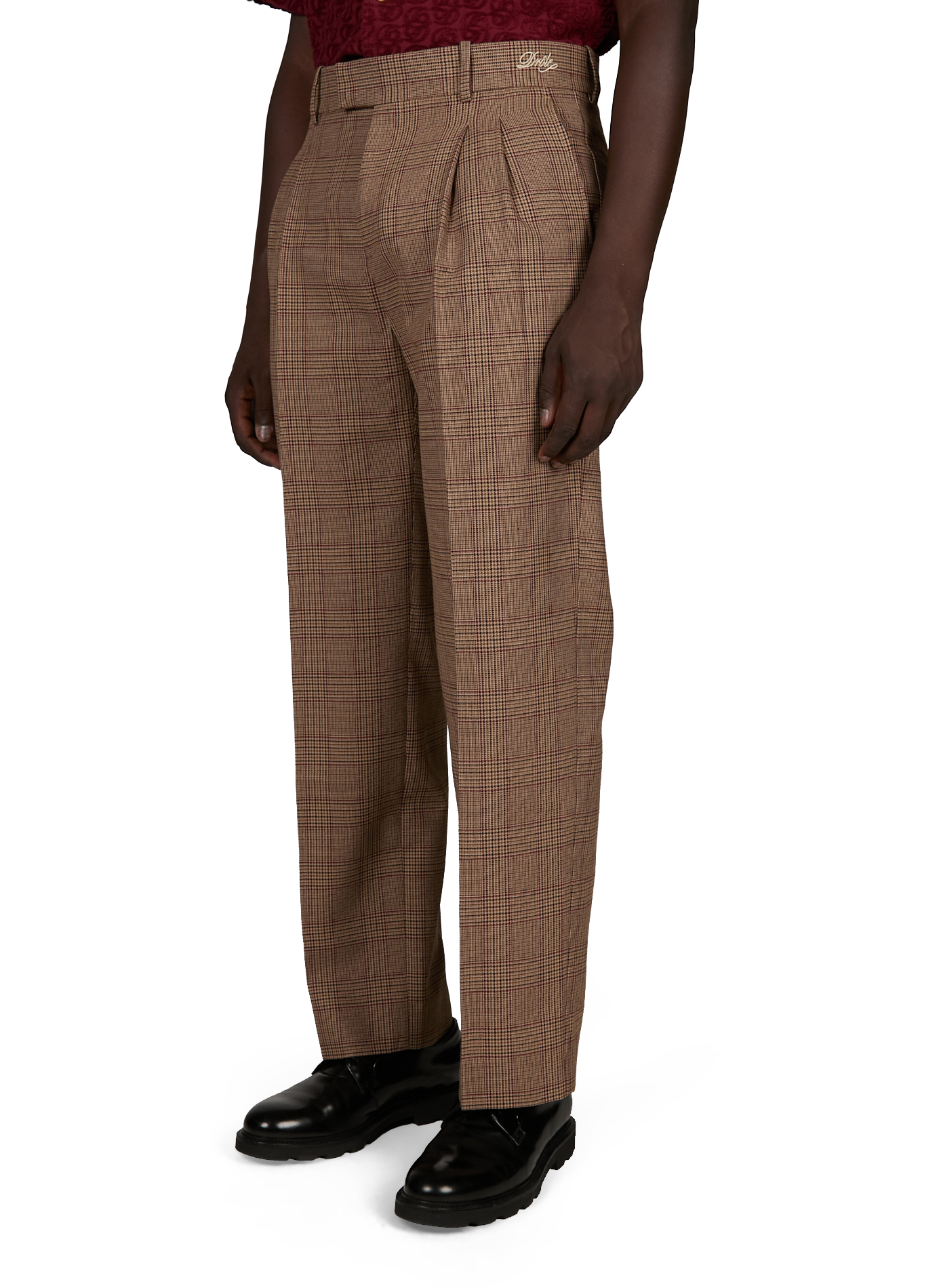 Prince of Wales Checkered Golf Pants | Brown DROLE DE MONSIEUR Men