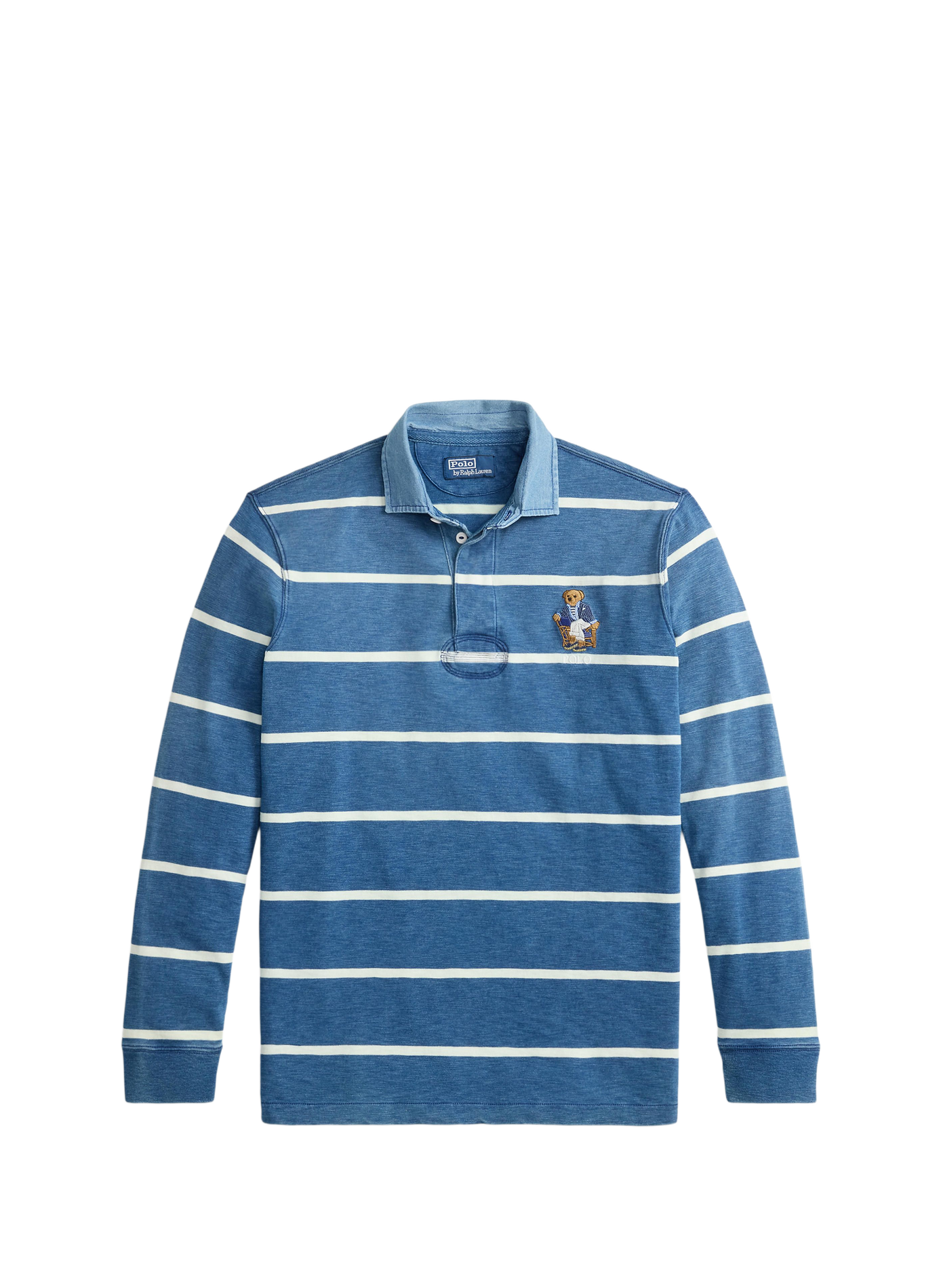 Classic striped Polo Bear Rugby polo in cotton POLO RALPH LAUREN Blue
