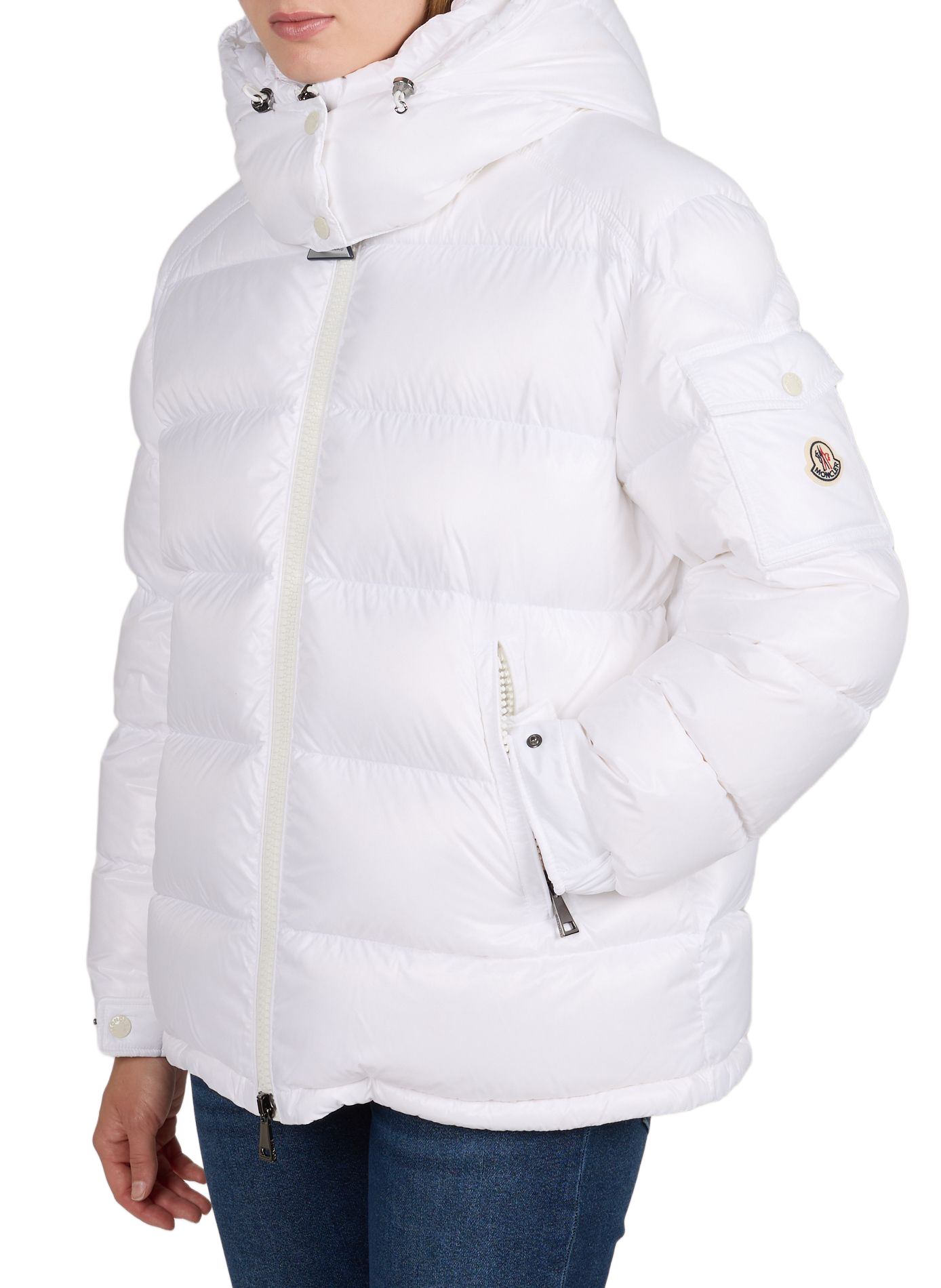 Gerade Daunenjacke mit Kapuze MONCLER Weiss